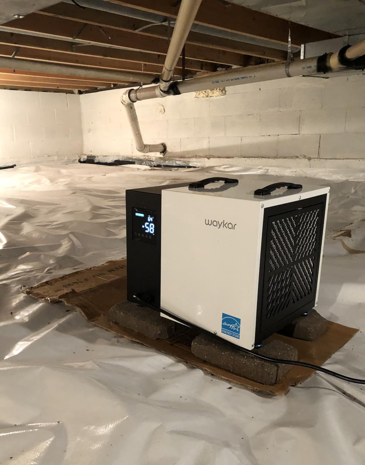 Waykar 70 Pint Energy Star Crawl Space Dehumidifier with Drain Hose, Commercial Dehumidifier for Basements and Home, for Spaces up to 5000 Square Feet, Smart Humidity Control - 5-Year Quality Coverage - Customer Photo 1