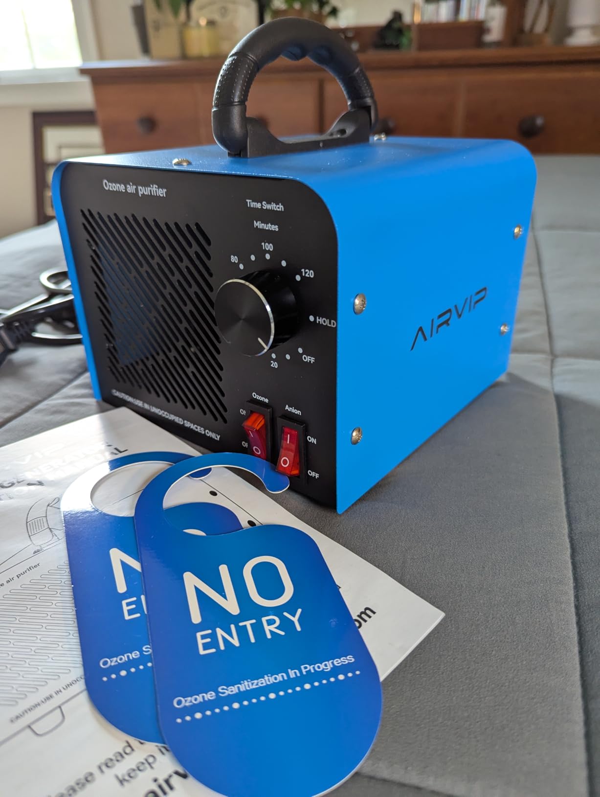 120,000mg/h 0zone Generator High Capacity Ozone Machine & Negative Ion Air Purifier for Home, Car, Pet Odor Removal, O3 Odor Eliminator up to 2,500 Sq. Ft.(Blue) Customer Review 120,000mg/h 0zone Generator High Capacity Ozone Machine & Negative Ion Air Purifier for Home, Car, Pet Odor Removal, O3 Odor Eliminator up to 2,500 Sq. Ft.(Blue) - Customer Photo 1