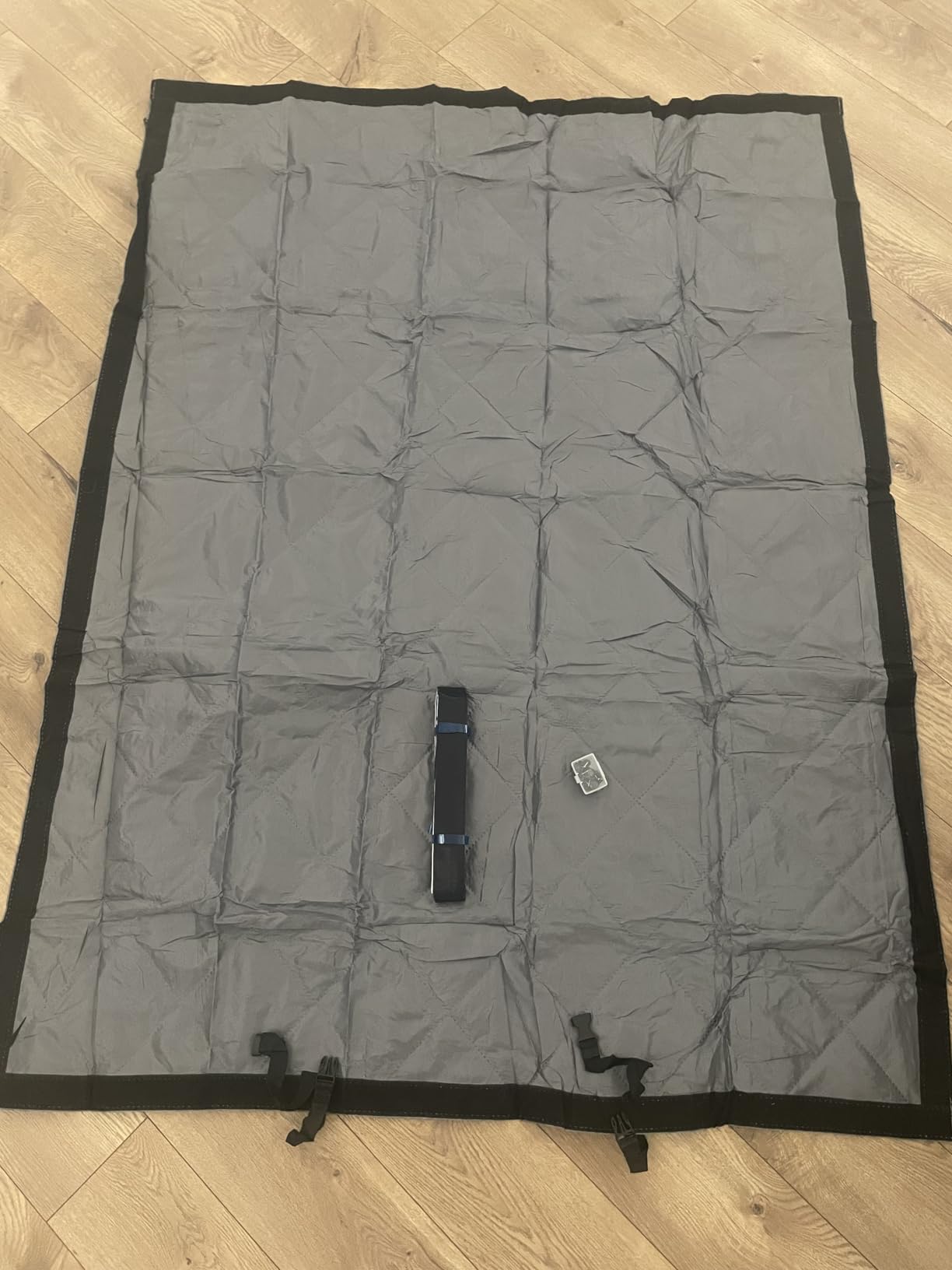 Winter Insulated Window Cover 47in x 63in Thermal Insulated Window Cover 3 Layer Oxford Cloth Cotton Windows Blanket Heavy Duty Windows Insulation Kit for Winter to Keep Warm, Gray - Customer Photo 2