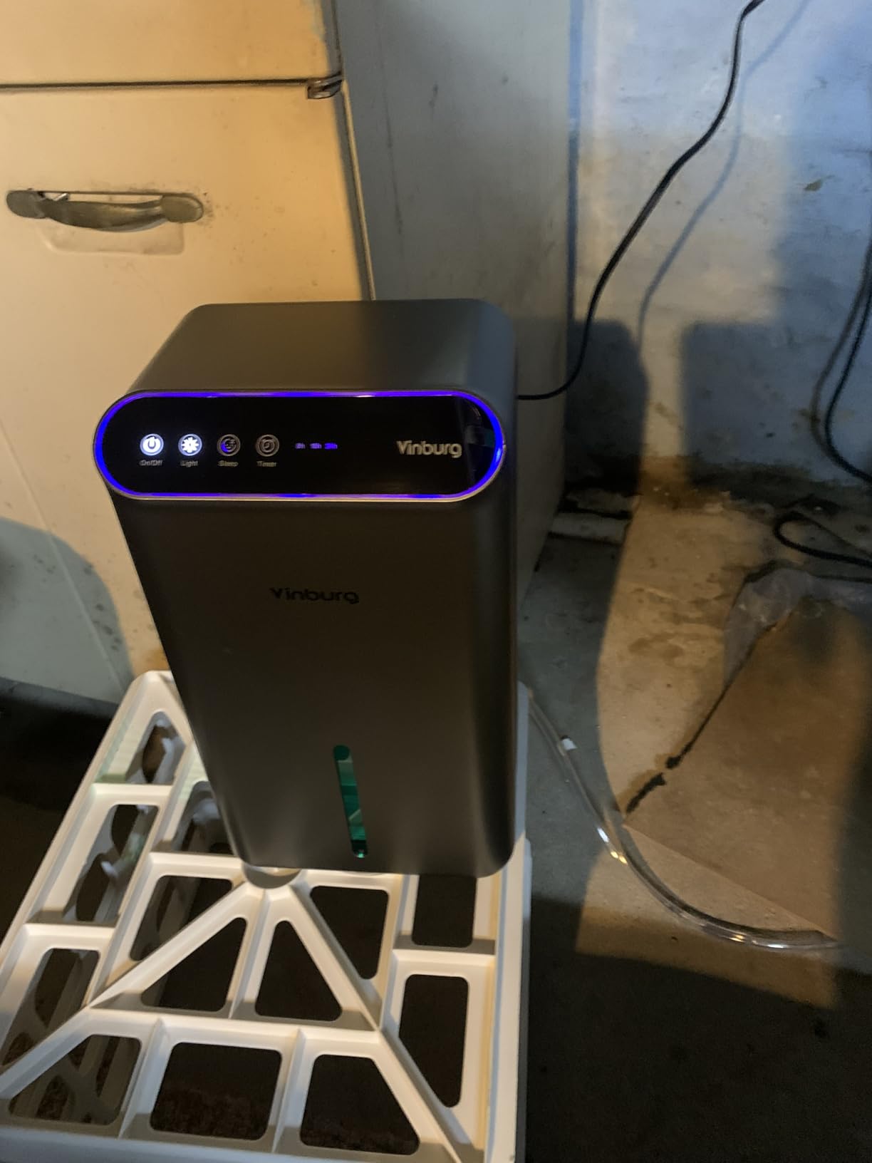 Dehumidifiers for Home (85 OZ Water Tank, 800 sq.ft) Quiet Small Dehumidifier for Basement Bedroom Bathroom with Drain Hose, 3 Gear Timer, Sleep Mode, Auto Shut Off, 7 Color Ambient Light - Customer Photo 4