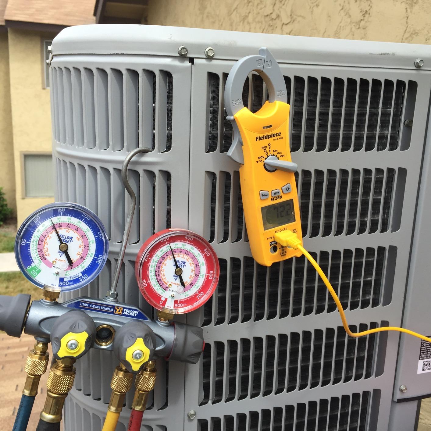 Yellow Jacket 49963 Manifold Only Degrees F, psi Scale, R-22/404A/410A Refrigerant, Red/Blue Gauges - Customer Photo 1