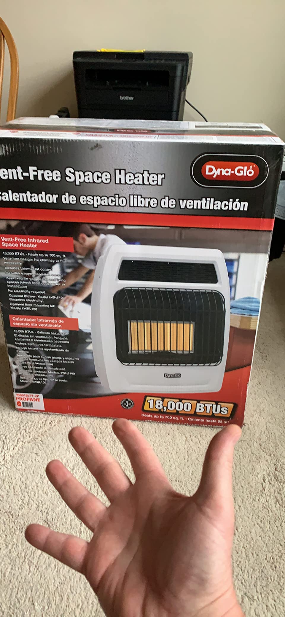 Dyna-Glo IR18PMDG-1 18,000 BTU Liquid Propane Infrared Vent Free Wall Heater - Customer Photo 4