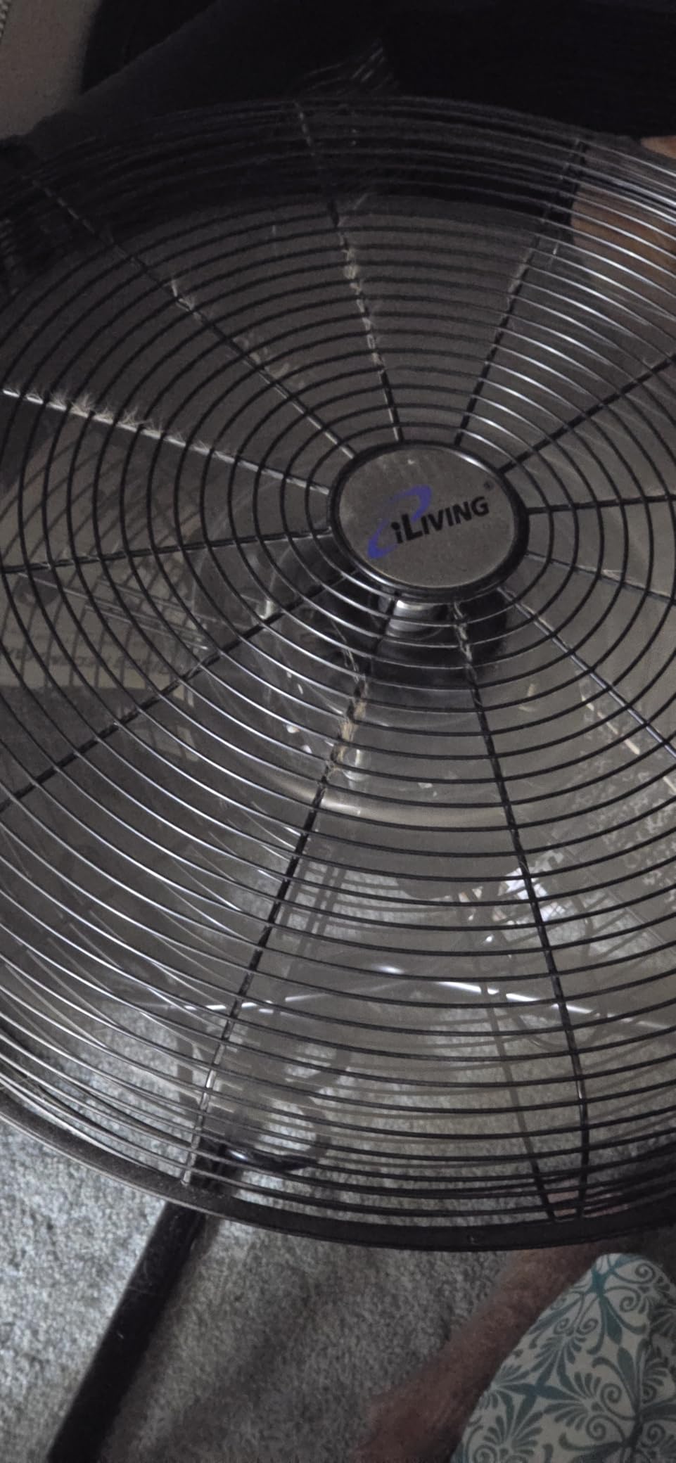 iLIVING 20 Inch Heavy Duty Floor & Wall Mount Fan - 5500 CFM High Velocity, 160-Watt, 3-Speed, Industrial Cooling for Garage, Workshop, Office, Home - UL Listed, Black - Customer Photo 1