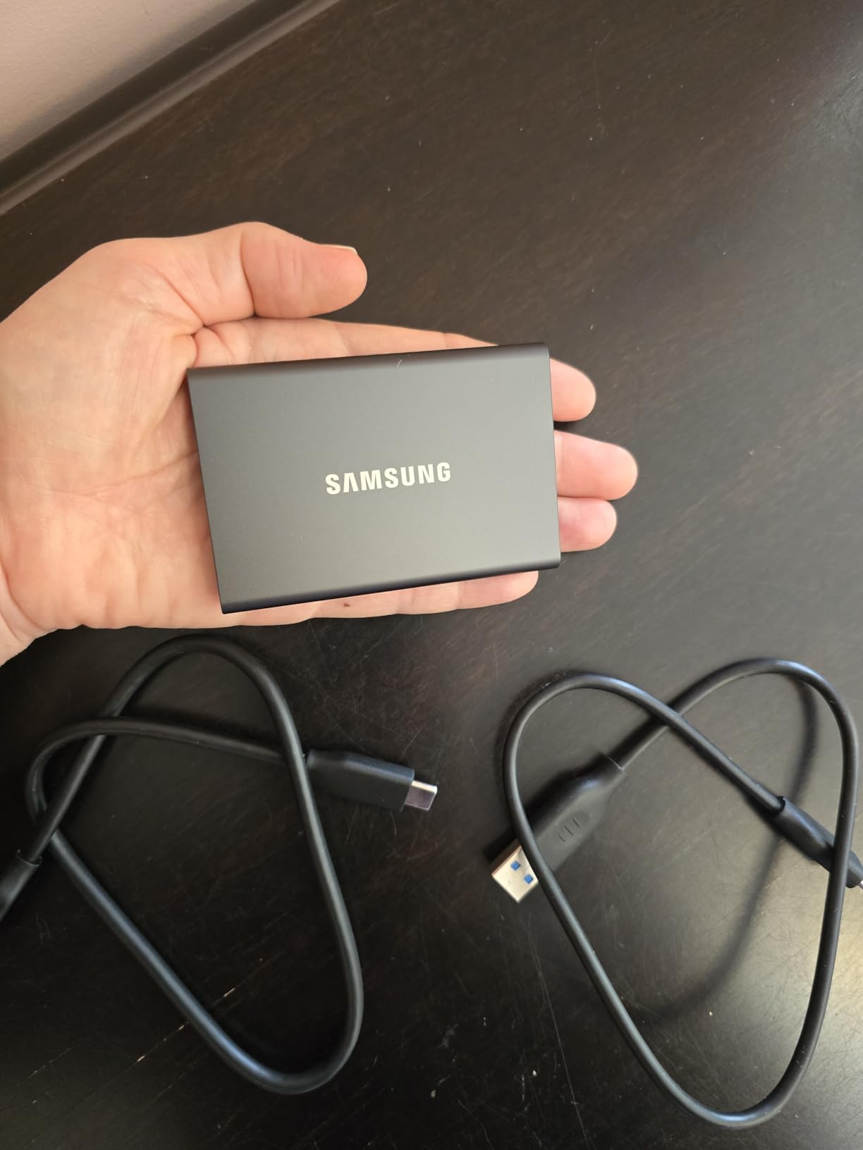 SAMSUNG T7 Portable SSD, 1TB External Solid State Drive, Speeds Up to 1,050MB/s, USB 3.2 Gen 2, Reliable Storage for Gaming, Students, Professionals, MU-PC1T0T/AM, Gray Customer Review SAMSUNG T7 Portable SSD, 1TB External Solid State Drive, Speeds Up to 1,050MB/s, USB 3.2 Gen 2, Reliable Storage for Gaming, Students, Professionals, MU-PC1T0T/AM, Gray - Customer Photo 2