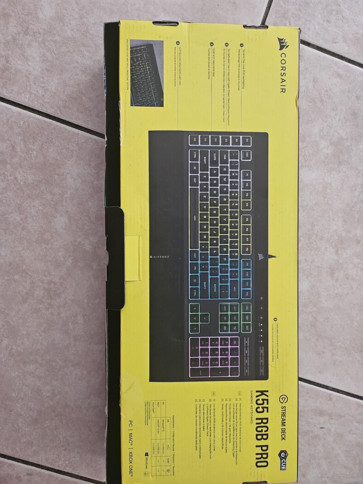 K55 RGB PRO Membrane Wired Gaming Keyboard – IP42 Dust and Spill-Resistant – 6 Macro Keys with Elgato Integration – iCUE Compatible – QWERTY NA – PC, Mac, Xbox – Black - Customer Photo 2