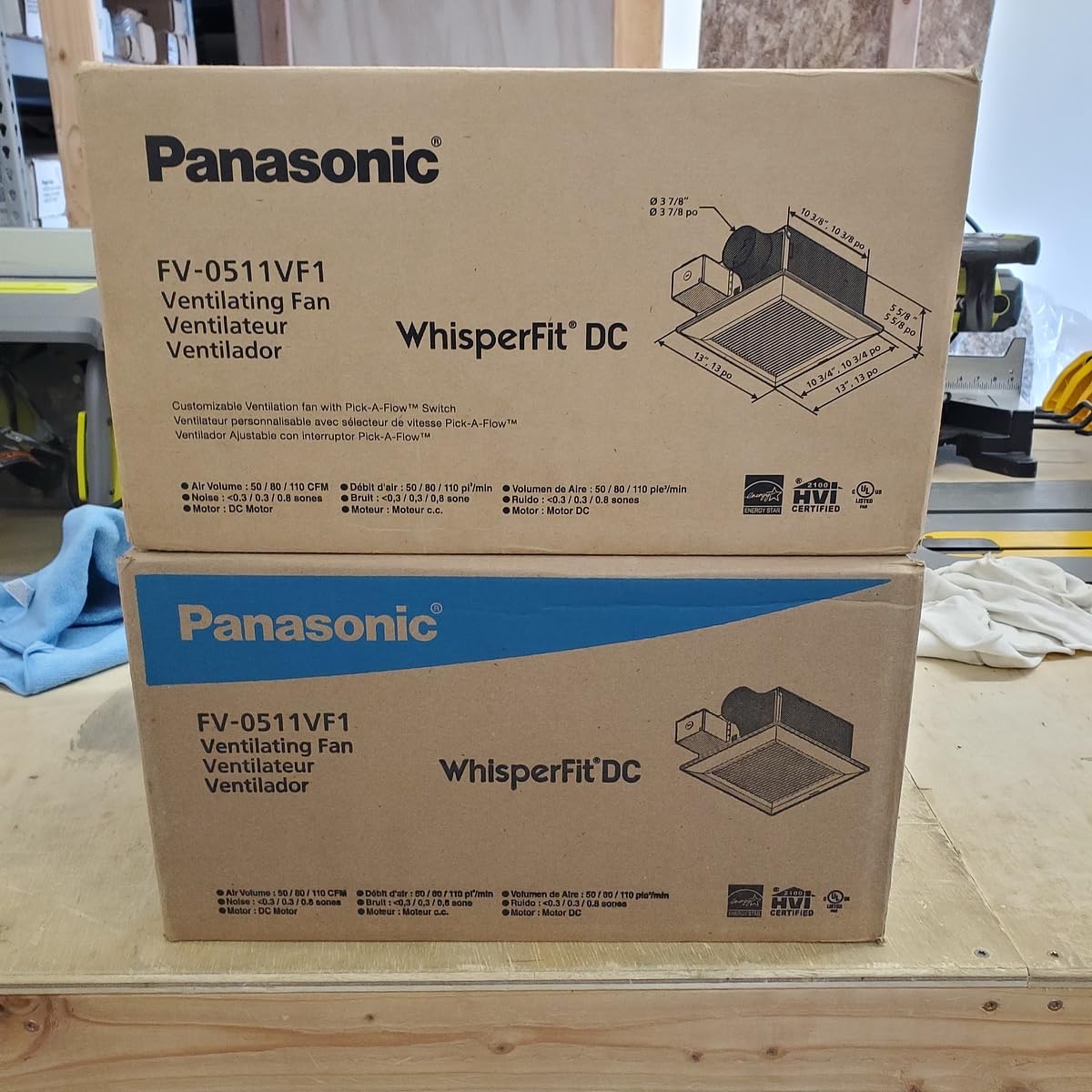 Panasonic WhisperFit Retrofit Ceiling Mount Bathroom Exhaust Fan, 50-80-110 CFM, FV-0511VF1 Customer Review Panasonic WhisperFit Retrofit Ceiling Mount Bathroom Exhaust Fan, 50-80-110 CFM, FV-0511VF1 - Customer Photo 1
