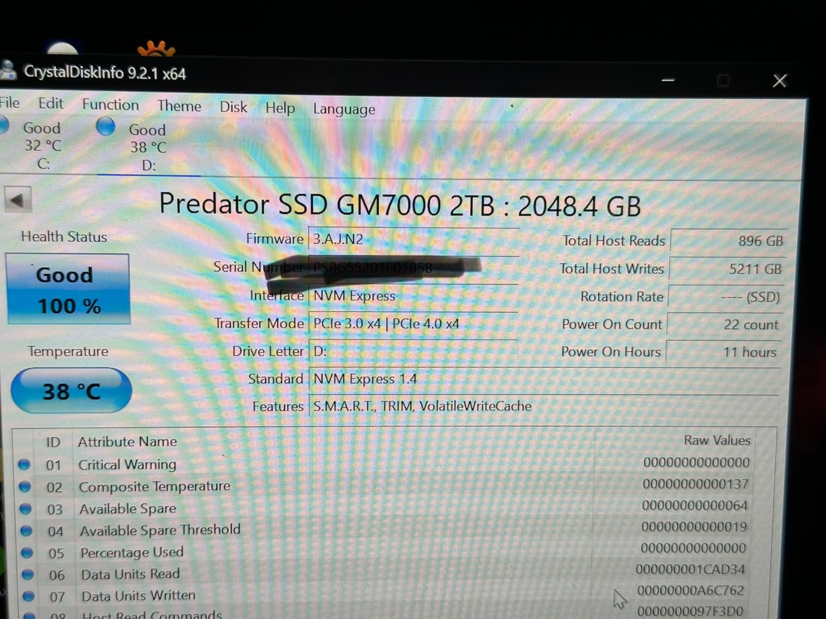 Predator M.2 SSD 512GB GM7000 with DRAM cache NVMe 1.4 2280 PCIe Gen4×4 Ultra high speed (maximum read: 7400MB/s, max write: 6700MB/s) 3D NAND TLC Internal SSD Compatible with PS5 Pro - BL.9BWWR.104 Customer Review Predator M.2 SSD 512GB GM7000 with DRAM cache NVMe 1.4 2280 PCIe Gen4×4 Ultra high speed (maximum read: 7400MB/s, max write: 6700MB/s) 3D NAND TLC Internal SSD Compatible with PS5 Pro - BL.9BWWR.104 - Customer Photo 1