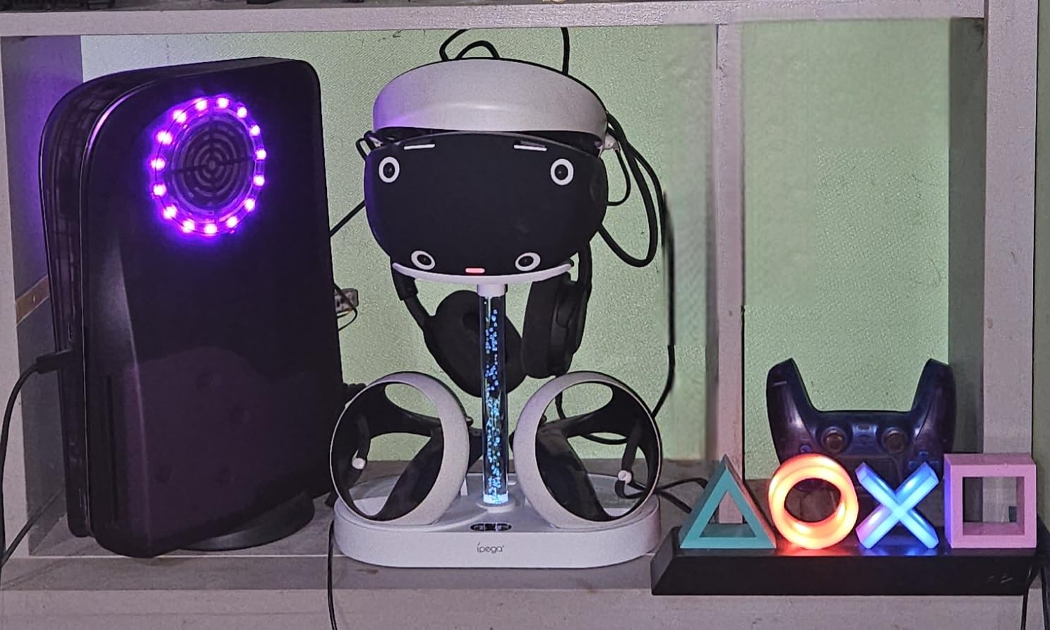 FASTSNAIL Charging Stand for PlayStation VR2, Multifunctional PS VR2 Headset & Sense Controllers Charge Dock Station with 10 RGB Light Modes of Memory, Storage Base Gaming Accessories for PS5 VR2 Customer Review FASTSNAIL Charging Stand for PlayStation VR2, Multifunctional PS VR2 Headset & Sense Controllers Charge Dock Station with 10 RGB Light Modes of Memory, Storage Base Gaming Accessories for PS5 VR2 - Customer Photo 1