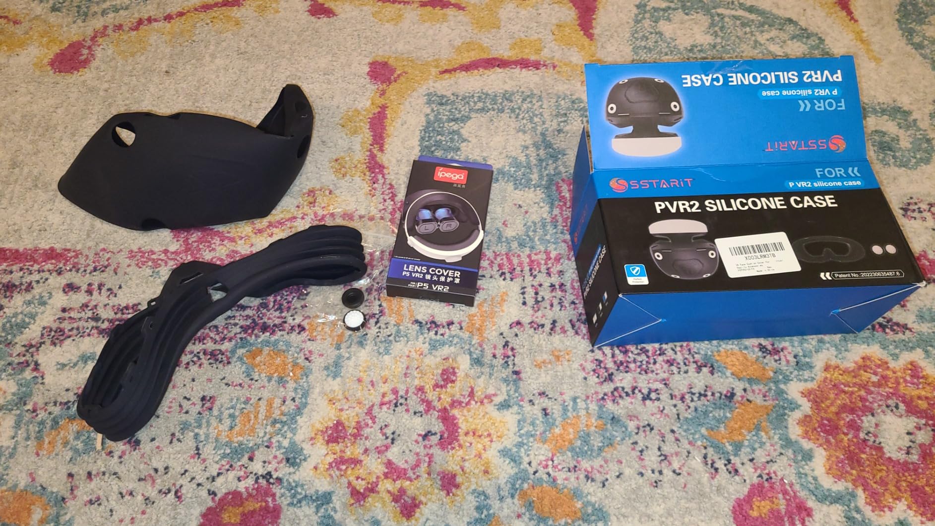 VR Protector Set for PlayStation VR2: Silicone PSVR2 Headset & Face Cushion Cover, Lens Dust Cover & 2 Pack Controller Thumb Grips for PS5 VR Vita Accessories - Sweatproof & Washable Customer Review VR Protector Set for PlayStation VR2: Silicone PSVR2 Headset & Face Cushion Cover, Lens Dust Cover & 2 Pack Controller Thumb Grips for PS5 VR Vita Accessories - Sweatproof & Washable - Customer Photo 3
