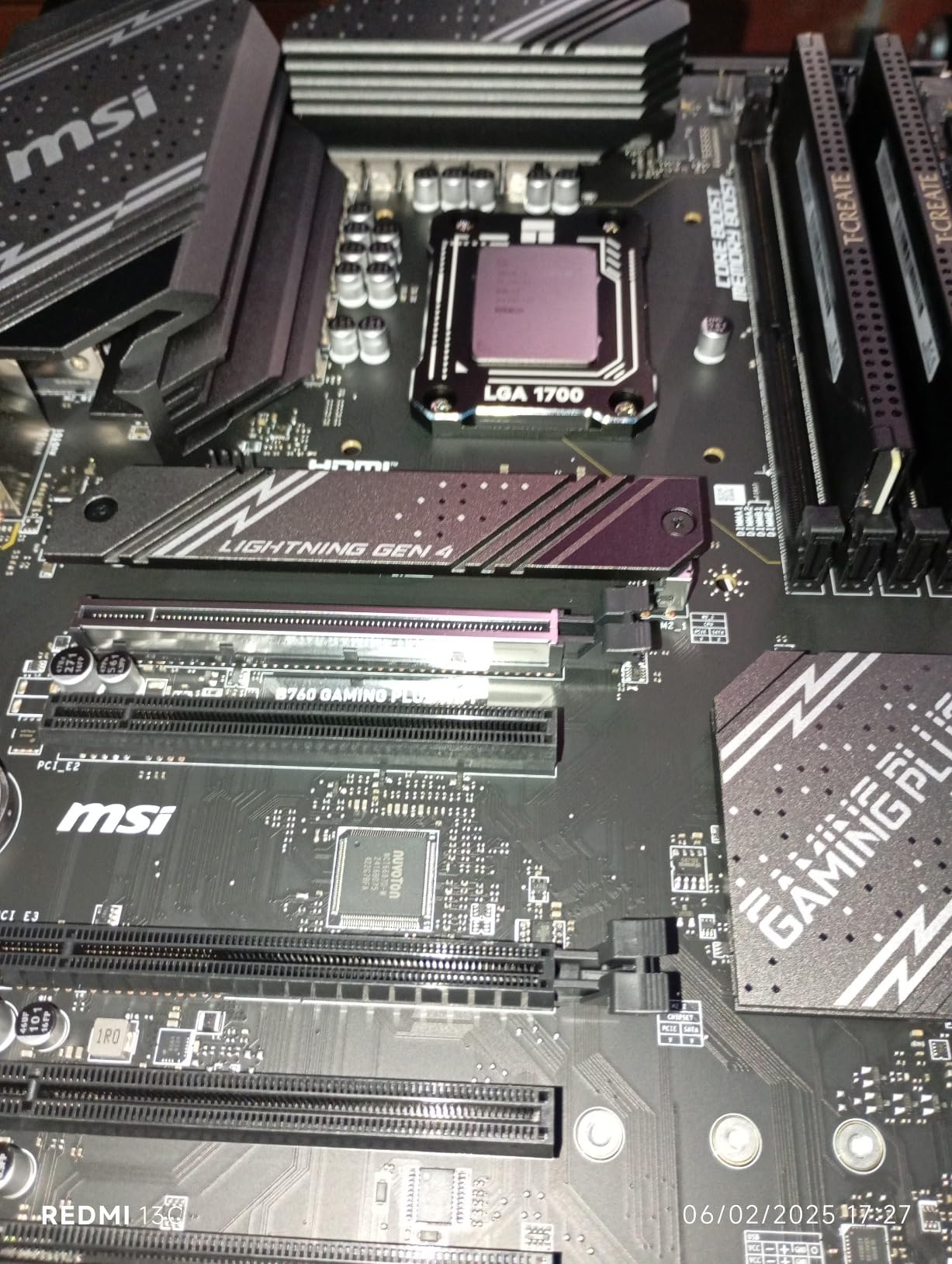 MSI B760 Gaming Plus WiFi Gaming Motherboard (Supports 12th/13th/14th Gen Intel Processors, LGA 1700, DDR5, PCIe 4.0, M.2, 2.5Gbps LAN, USB 3.2 Gen2, HDMI/DP, Wi-Fi 6E, Bluetooth 5.3, ATX) Customer Review MSI B760 Gaming Plus WiFi Gaming Motherboard (Supports 12th/13th/14th Gen Intel Processors, LGA 1700, DDR5, PCIe 4.0, M.2, 2.5Gbps LAN, USB 3.2 Gen2, HDMI/DP, Wi-Fi 6E, Bluetooth 5.3, ATX) - Customer Photo 3