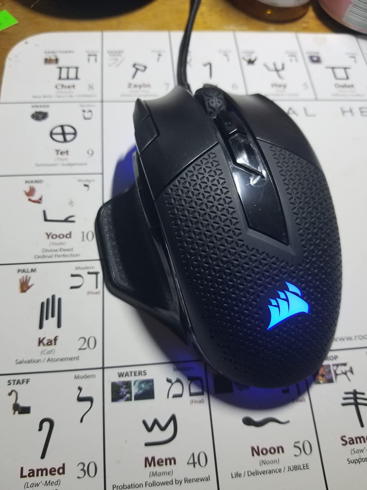 Corsair NIGHTSABRE RGB Wireless Gaming Mouse for FPS, MOBA - 26,000 DPI - 11 Programmable Buttons - Up to 100hrs Battery - iCUE Compatible - Black - Customer Photo 2