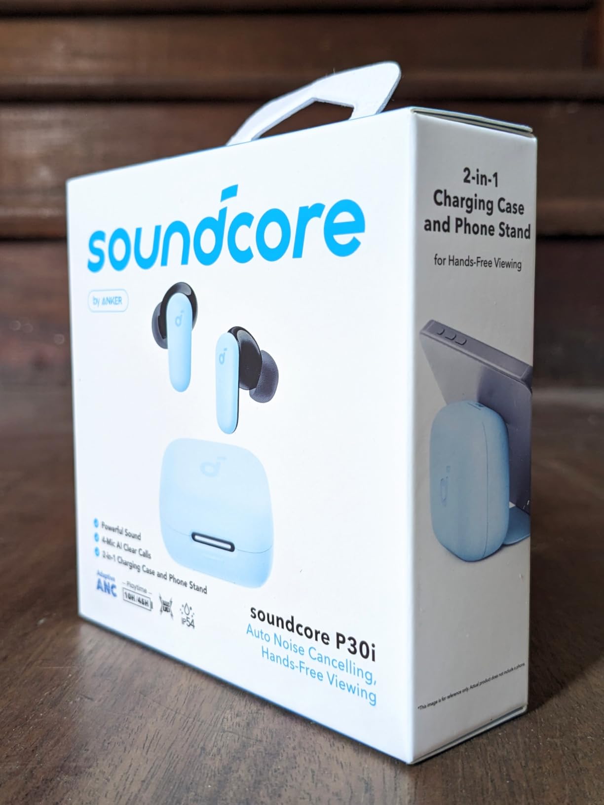 Soundcore P30i by Anker Noise Cancelling Earbuds, Strong and Smart Noise Cancelling, Powerful Bass, 45H Playtime, 2-in-1 Case and Phone Stand, IP54, Wireless Earbuds, Bluetooth 5.4 (Black) - Customer Photo 2