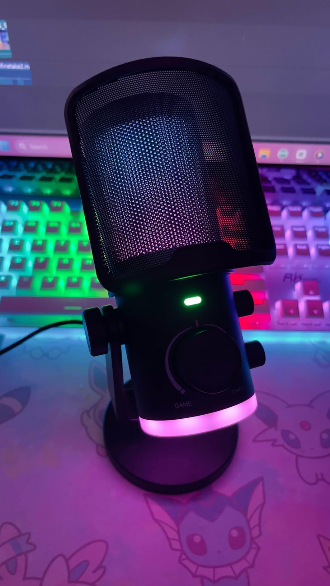 FIFINE Gaming PC Microphone, USB Streaming Microphone with Game Chat Balance, Computer Condenser Desktop RGB Mic with Mute Button, Noise Cancellation for Podcast/Twitch/Discord-AMPLIGAME AM6 Customer Review FIFINE Gaming PC Microphone, USB Streaming Microphone with Game Chat Balance, Computer Condenser Desktop RGB Mic with Mute Button, Noise Cancellation for Podcast/Twitch/Discord-AMPLIGAME AM6 - Customer Photo 2