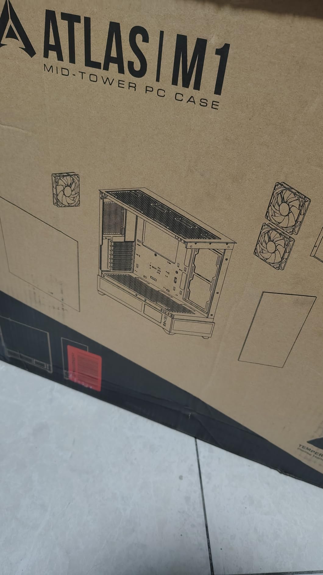 GAMDIAS ATX Mid Tower Computer PC Case with Tempered Glass, 4X 120mm ARGB PWM Fans Gaming Case, Support Up to 6X 120mm Fans, 360mm AIO/Radiator, 260mm GPU/VGA, 160mm CPU Air Cooler - Customer Photo 1