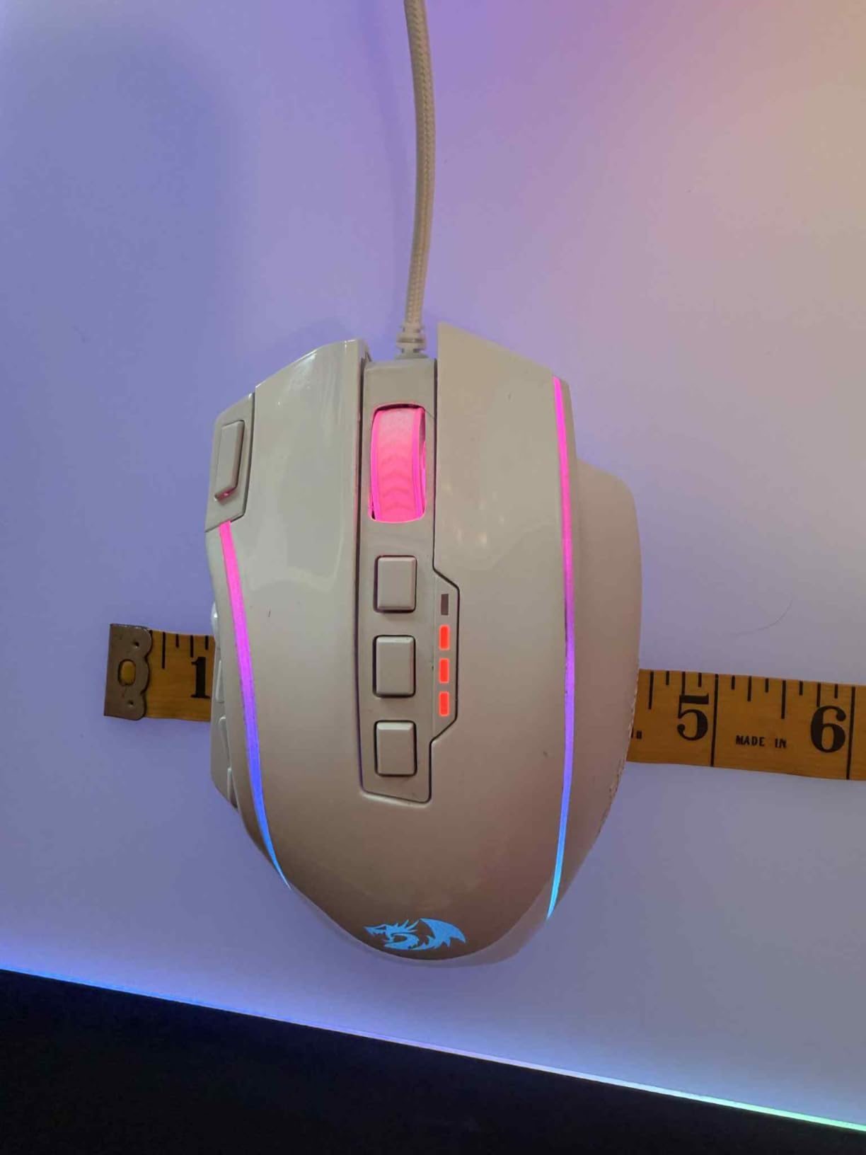 Redragon Wireless Gaming Mouse, MMO Gaming Mouse UP 16,000 DPI, 16 Macro Programmable Buttons, RGB Rechargeable Mouse with 12 Side Buttons, 70Hrs for PC Laptop MOBA FPS, White,M901P-WS Customer Review Redragon Wireless Gaming Mouse, MMO Gaming Mouse UP 16,000 DPI, 16 Macro Programmable Buttons, RGB Rechargeable Mouse with 12 Side Buttons, 70Hrs for PC Laptop MOBA FPS, White,M901P-WS - Customer Photo 2