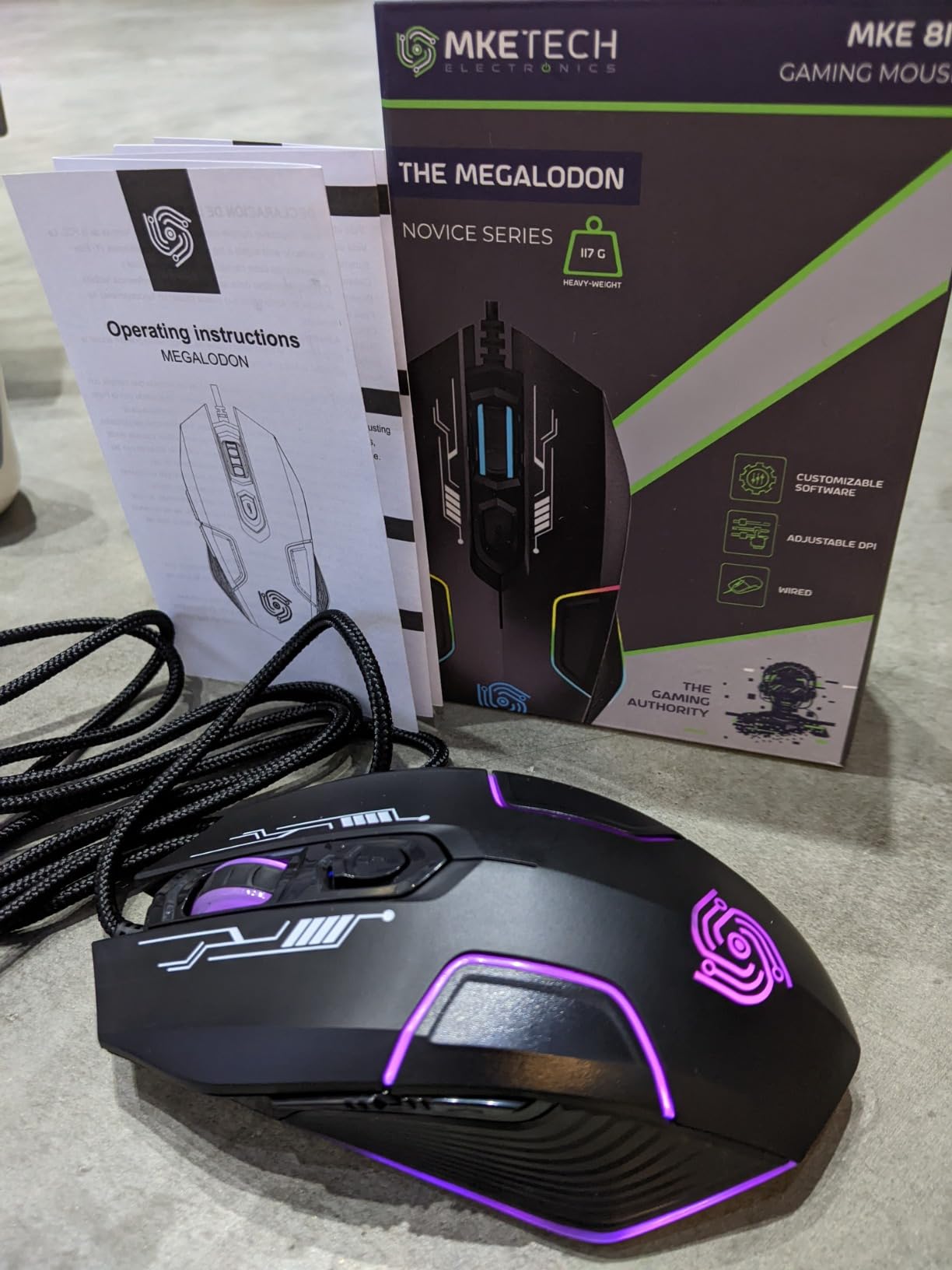 Wired Gaming Mouse with Ambidextrous Design, Heavyweight USB Mouse, RGB Lighting, Adjustable DPI, for Computer and Laptop, Black (MKE 810 Megalodon) Customer Review Wired Gaming Mouse with Ambidextrous Design, Heavyweight USB Mouse, RGB Lighting, Adjustable DPI, for Computer and Laptop, Black (MKE 810 Megalodon) - Customer Photo 2