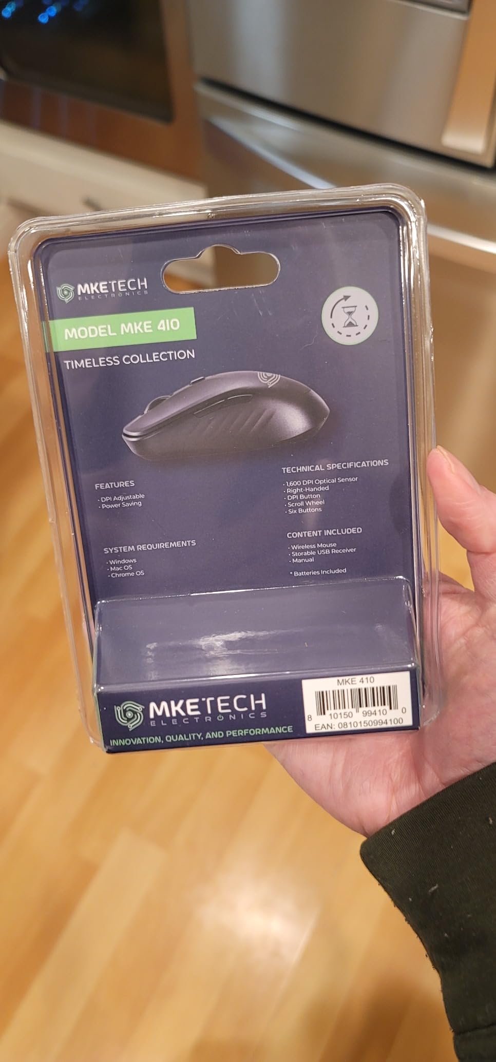 Wireless Computer Mouse - Full-Size 2.4G USB Receiver Mouse, 6 Buttons with Back/Forward, 3 DPI Levels, Lightweight, Ambidextrous Design, Black (MKE 410) - Customer Photo 2