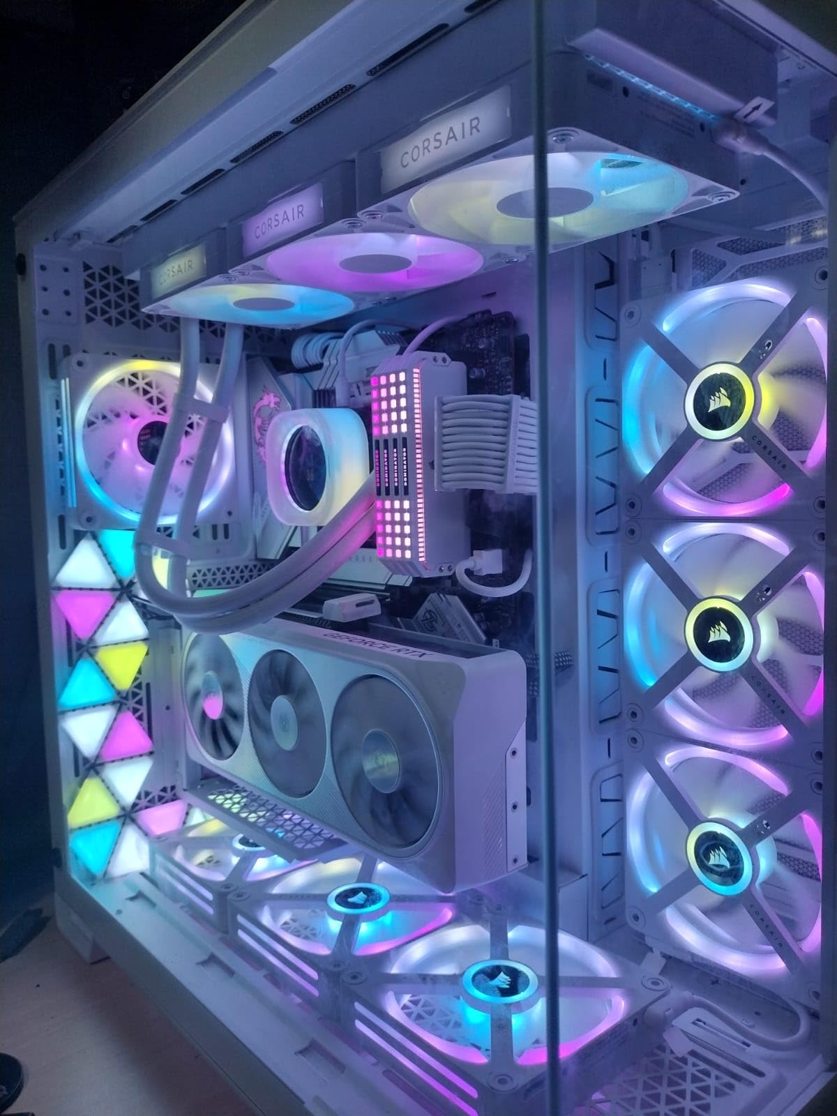 CORSAIR iCUE Link Titan 360 RX RGB Liquid CPU Cooler – 360mm AIO – Low-Noise – FlowDrive Cooling Engine – Intel LGA 1851/1700, AMD AM5/AM4 – 3X RX120 RGB Fans – iCUE Link System Hub Included – Black Customer Review CORSAIR iCUE Link Titan 360 RX RGB Liquid CPU Cooler – 360mm AIO – Low-Noise – FlowDrive Cooling Engine – Intel LGA 1851/1700, AMD AM5/AM4 – 3X RX120 RGB Fans – iCUE Link System Hub Included – Black - Customer Photo 4