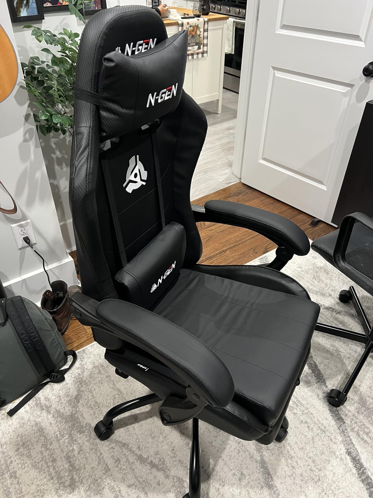 N-GEN GAMING Video Gaming Chair with Footrest Lumbar Support for Home Office High Back Recliner Height Adjustable Ergonomic Comfy Leather Computer Desk Chair (Black) Customer Review N-GEN GAMING Video Gaming Chair with Footrest Lumbar Support for Home Office High Back Recliner Height Adjustable Ergonomic Comfy Leather Computer Desk Chair (Black) - Customer Photo 1
