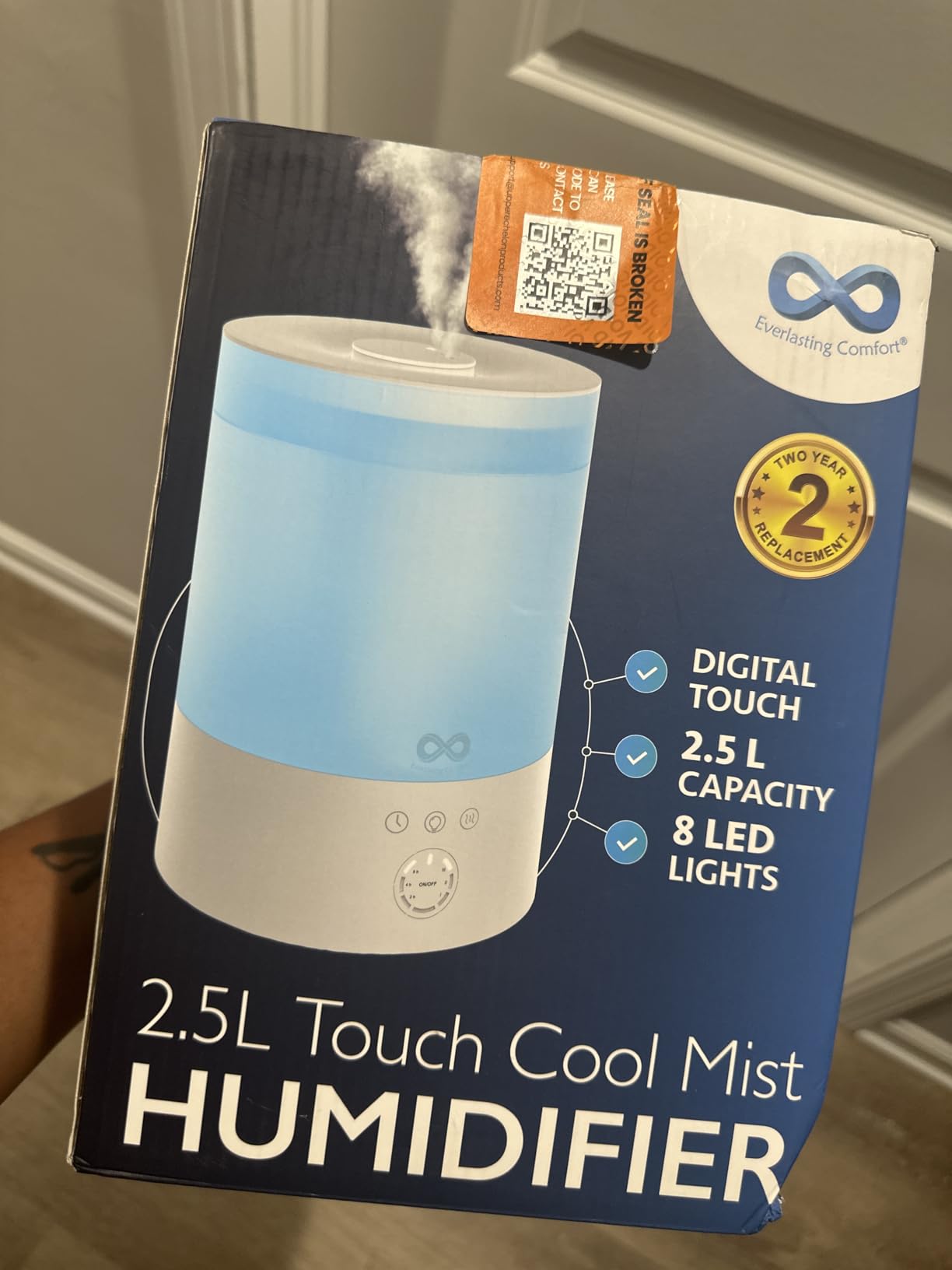 Everlasting Comfort 2.5L Top Fill Humidifiers for Bedroom, 2.5L - Quiet Easy to Fill & Clean, 24HR Runtime, Night Lights, Timer, Ultrasonic Cool Mist Humidifier, Auto Shut-Off, Essential Oil Diffuser - Customer Photo 2