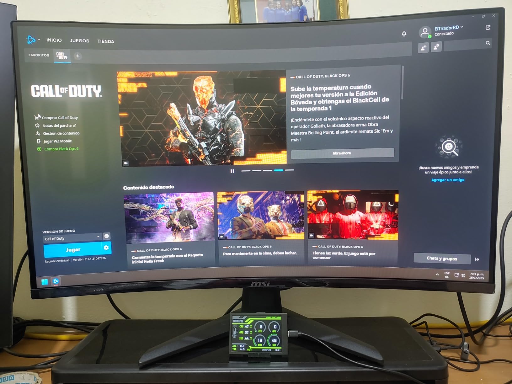 MSI MAG 32C6X 31.5-inch 1920 x 1080 (FHD) Computer Monitor, 250Hz, Adaptive-Sync, HDR Ready, HDMI, VGA Port, Display Port, VESA Mountable, Tilt, Speaker, 1ms, Black Customer Review MSI MAG 32C6X 31.5-inch 1920 x 1080 (FHD) Computer Monitor, 250Hz, Adaptive-Sync, HDR Ready, HDMI, VGA Port, Display Port, VESA Mountable, Tilt, Speaker, 1ms, Black - Customer Photo 1