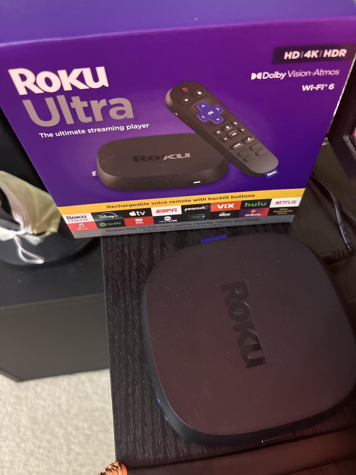Roku Ultra - Ultimate Streaming Player - 4K Streaming Device for TV with HDR10+, Dolby Vision & Atmos - Bluetooth & Wi-Fi 6- Rechargeable Voice Remote Pro with Backlit Buttons - Free & Live TV - Customer Photo 5