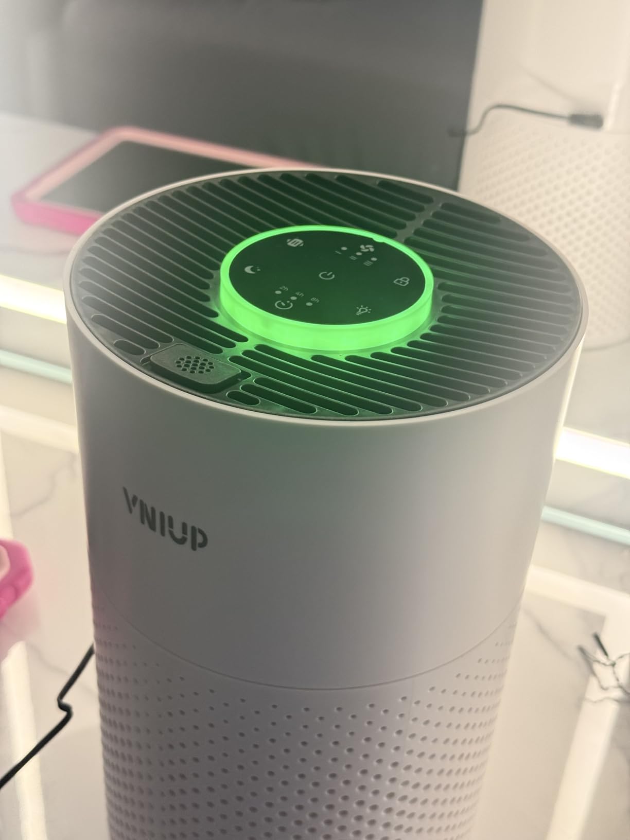Air Purifiers for Bedroom Home up to 1000 ft², Vniup H14 True HEPA Room Air Purifiers for Bedroom, with Fragrance Function Sleep Mode& Light Mode Air Cleaner for Pet Dander Odor Dust Smoke Customer Review Air Purifiers for Bedroom Home up to 1000 ft², Vniup H14 True HEPA Room Air Purifiers for Bedroom, with Fragrance Function Sleep Mode& Light Mode Air Cleaner for Pet Dander Odor Dust Smoke - Customer Photo 1