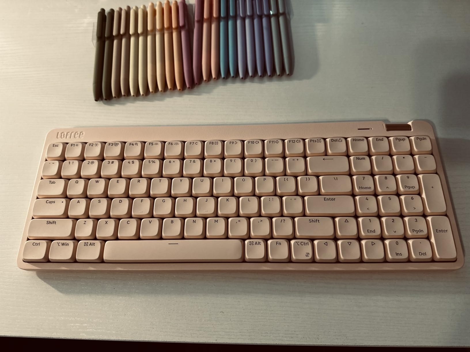 Flow Lite 100 Keys Low Profile Mechanical Keyboard, Swappable Rechargeable Wireless Keyboard with 2.4G Receiver, Bluetooth and Wired Connection for Windows, Mac/Spector Linear Switches (Marble) Customer Review Flow Lite 100 Keys Low Profile Mechanical Keyboard, Swappable Rechargeable Wireless Keyboard with 2.4G Receiver, Bluetooth and Wired Connection for Windows, Mac/Spector Linear Switches (Marble) - Customer Photo 1