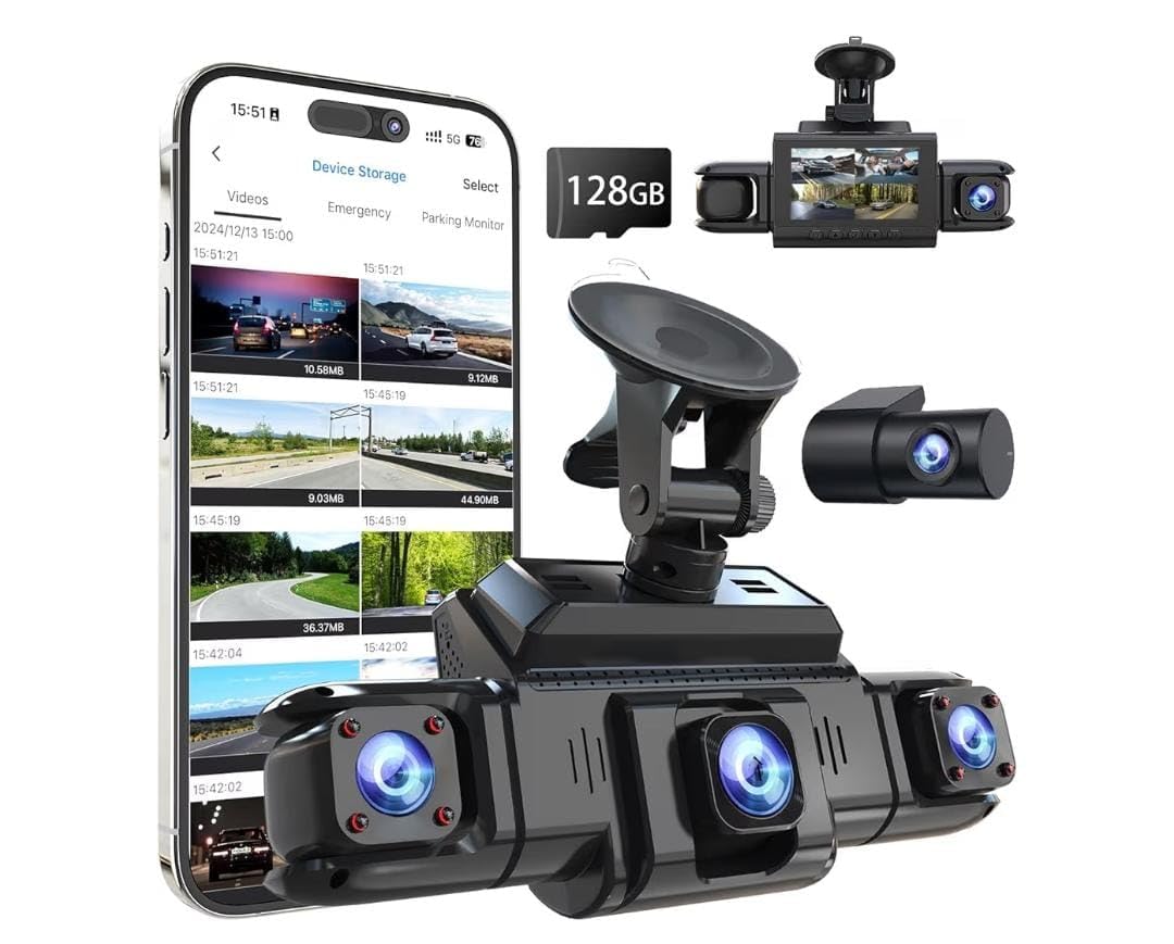 360 View 4 Channel Dash Cam Front and Rear Left Right Inside Camera for Cars, GPS and 5G Band WiFi, Night Vision, 160 Wide Angle, WDR, 24H Parking Mode, Supercapacitor, Included 128GB Card Customer Review 360 View 4 Channel Dash Cam Front and Rear Left Right Inside Camera for Cars, GPS and 5G Band WiFi, Night Vision, 160 Wide Angle, WDR, 24H Parking Mode, Supercapacitor, Included 128GB Card - Customer Photo 2
