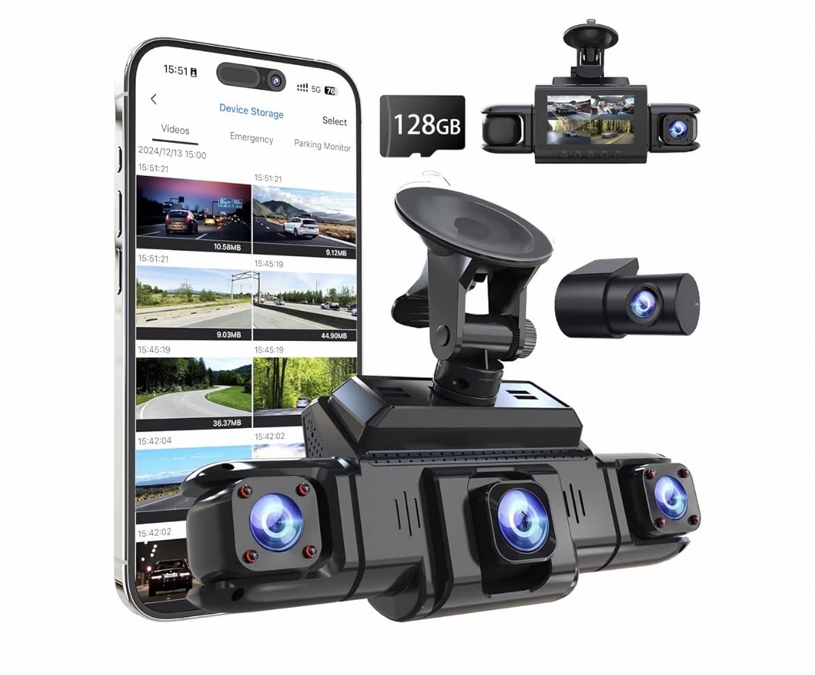 360 View 4 Channel Dash Cam Front and Rear Left Right Inside Camera for Cars, GPS and 5G Band WiFi, Night Vision, 160 Wide Angle, WDR, 24H Parking Mode, Supercapacitor, Included 128GB Card Customer Review 360 View 4 Channel Dash Cam Front and Rear Left Right Inside Camera for Cars, GPS and 5G Band WiFi, Night Vision, 160 Wide Angle, WDR, 24H Parking Mode, Supercapacitor, Included 128GB Card - Customer Photo 5