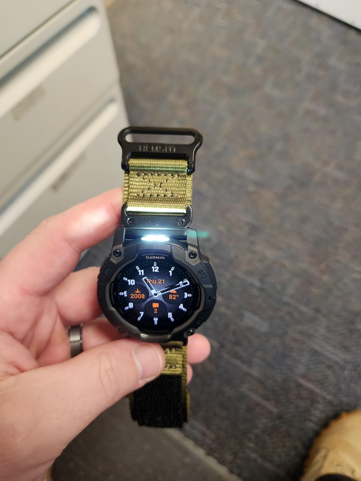 Garmin Instinct® 3 45mm, Solar Charged Display, Rugged Outdoor GPS Smartwatch, Metal-Reinforced Bezel, Built-in Flashlight, Black Customer Review Garmin Instinct® 3 45mm, Solar Charged Display, Rugged Outdoor GPS Smartwatch, Metal-Reinforced Bezel, Built-in Flashlight, Black - Customer Photo 3