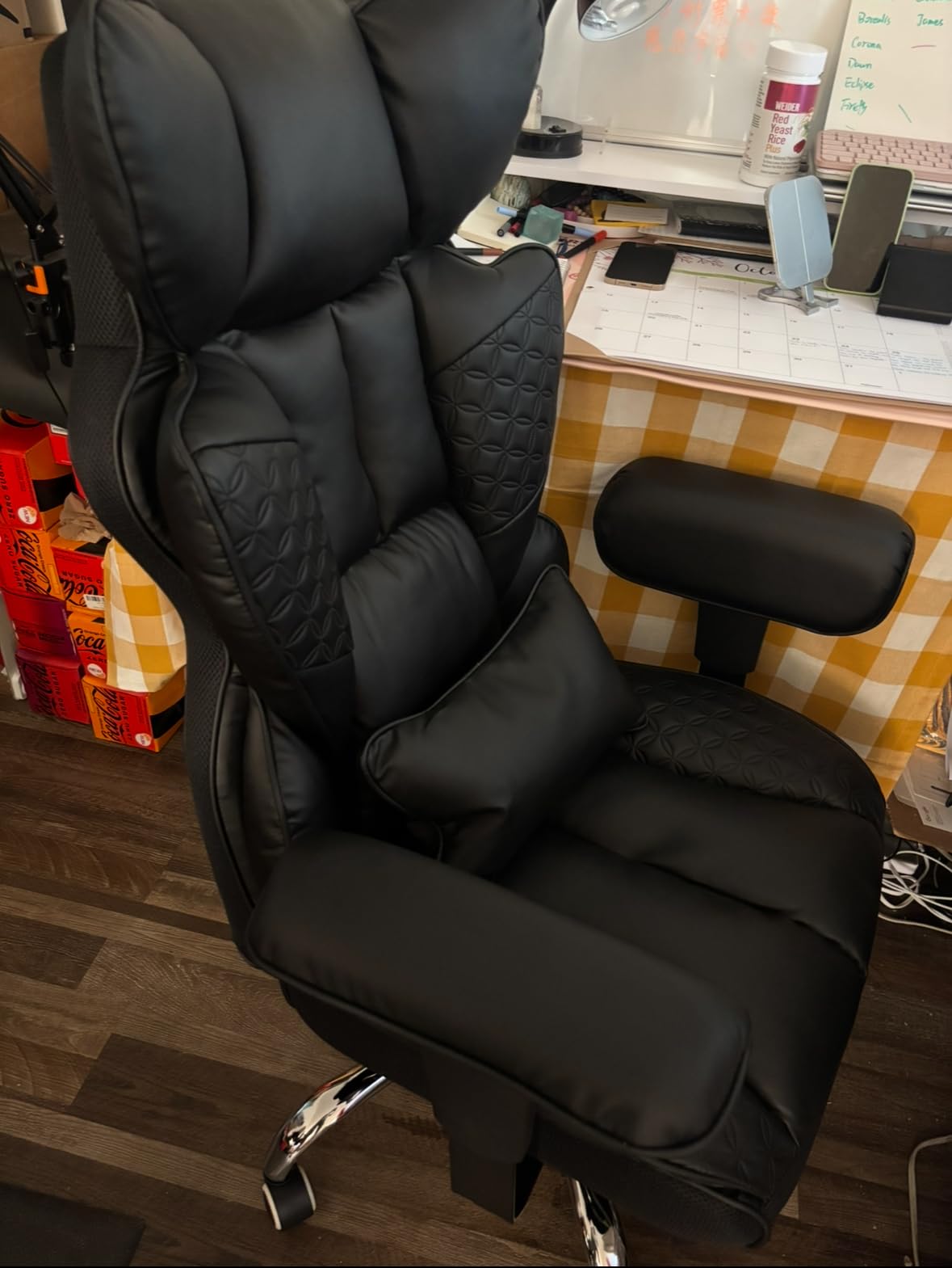 GTRACING Big and Tall Gaming Chair 400lbs Heavy Duty Office Chair with Foot Rest & Ergonomic Pocket Spring Lumbar Support, High Back 3D Saddle Shaped Cushion for Back Pain Relief, Matte-Black Customer Review GTRACING Big and Tall Gaming Chair 400lbs Heavy Duty Office Chair with Foot Rest & Ergonomic Pocket Spring Lumbar Support, High Back 3D Saddle Shaped Cushion for Back Pain Relief, Matte-Black - Customer Photo 1