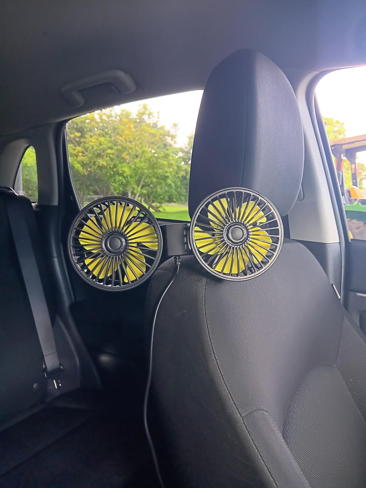 Triple-Head Fan for Car, Portable AC for Car with 360° Rotation Cigarette Lighter Plug for Car RV and SUVs - Customer Photo 2
