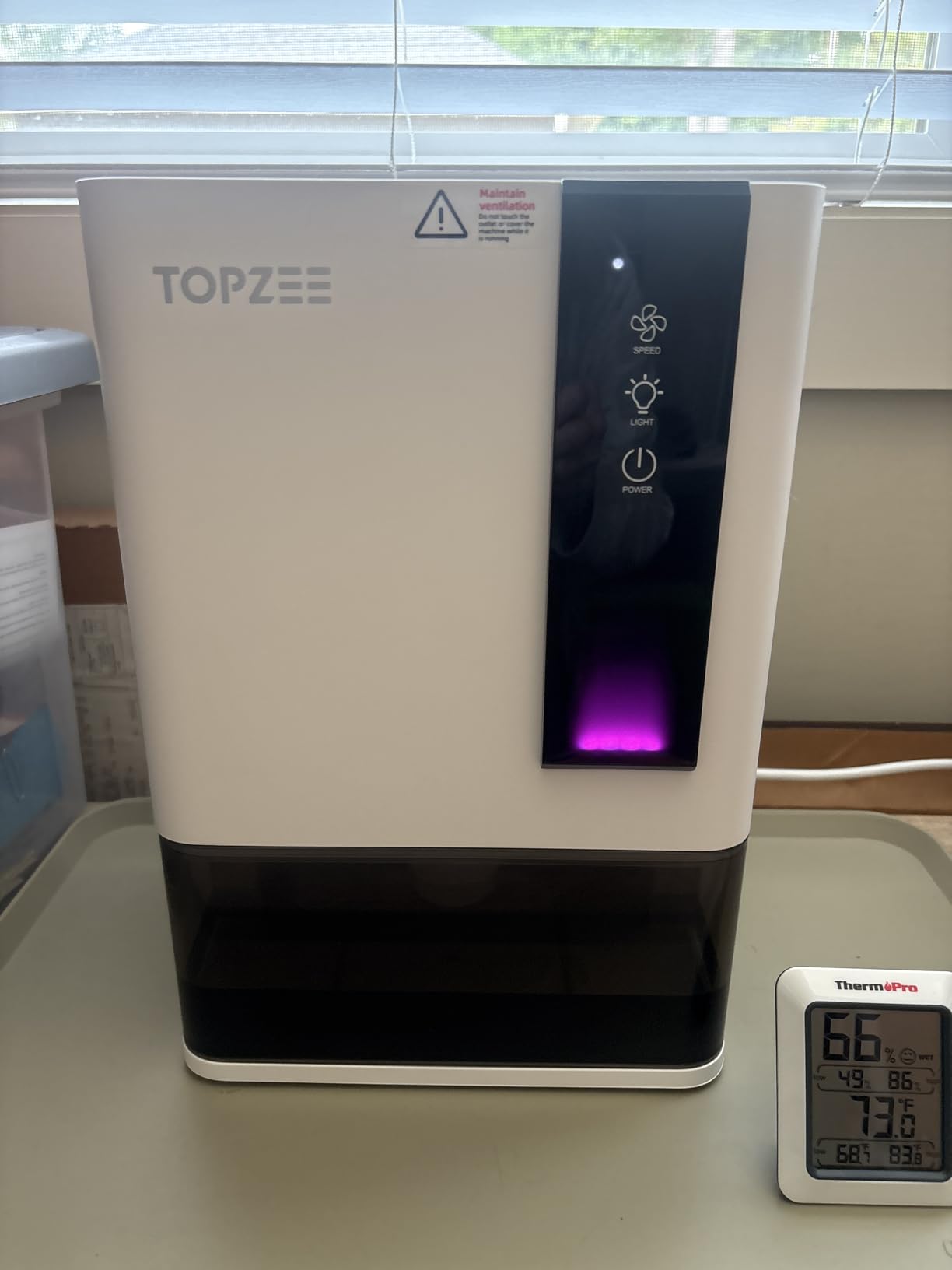TOPZEE Dehumidifier for Home, Small Quiet Dehumidifiers for Bedroom, Bathroom, Basement, Up to 1000 Sq. Ft, Auto Shut-Off & Defrost, 7 Colors LED Light Customer Review TOPZEE Dehumidifier for Home, Small Quiet Dehumidifiers for Bedroom, Bathroom, Basement, Up to 1000 Sq. Ft, Auto Shut-Off & Defrost, 7 Colors LED Light - Customer Photo 1