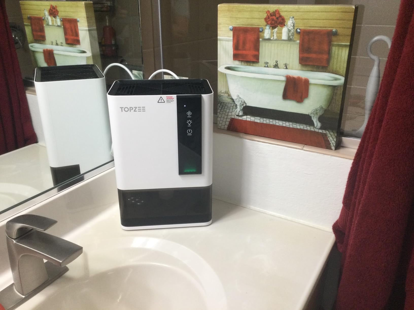 TOPZEE Dehumidifier for Home, Small Quiet Dehumidifiers for Bedroom, Bathroom, Basement, Up to 1000 Sq. Ft, Auto Shut-Off & Defrost, 7 Colors LED Light Customer Review TOPZEE Dehumidifier for Home, Small Quiet Dehumidifiers for Bedroom, Bathroom, Basement, Up to 1000 Sq. Ft, Auto Shut-Off & Defrost, 7 Colors LED Light - Customer Photo 4