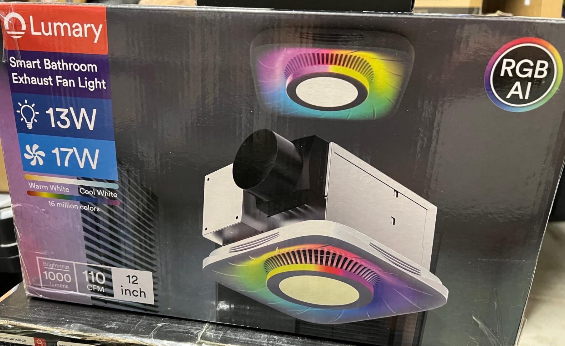 Lumary Smart WiFi Bathroom Exhaust Fan with Light, RGBAI Bathroom Fan with 1000LM CCT Dimmable LED, Exhaust Fans with APP & Voice Control, 42 Scene Modes & Remote, 110 CFM Ventilation, Easy Install Customer Review Lumary Smart WiFi Bathroom Exhaust Fan with Light, RGBAI Bathroom Fan with 1000LM CCT Dimmable LED, Exhaust Fans with APP & Voice Control, 42 Scene Modes & Remote, 110 CFM Ventilation, Easy Install - Customer Photo 1