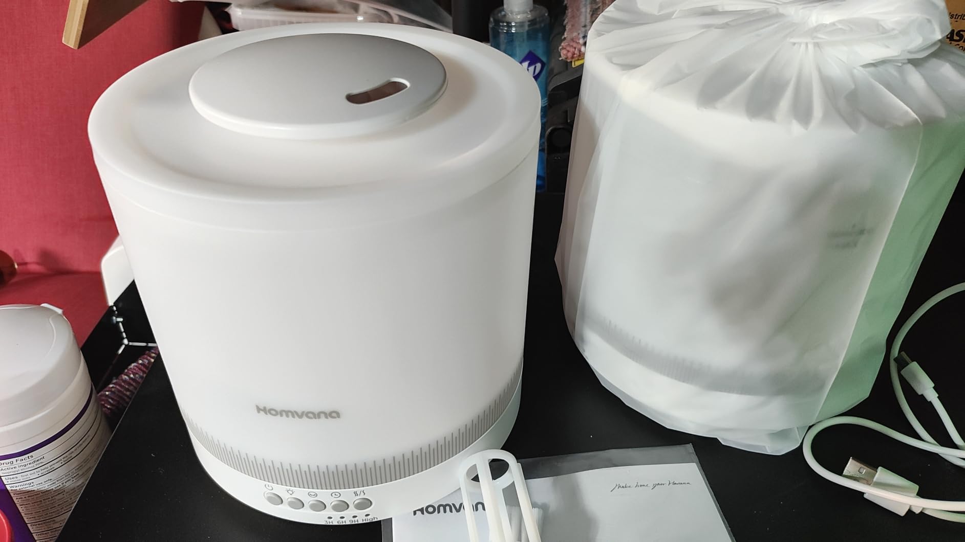 Homvana Small Humidifiers for Bedroom - 2 Packs 1.8L Cool Mist Top Fill Humidifier for Baby Nursery, Essential Oil Diffuser, 3 in 1 for Home Plants Offices and Grow Tents, 7 Color Lights, Ultrasonic Customer Review Homvana Small Humidifiers for Bedroom - 2 Packs 1.8L Cool Mist Top Fill Humidifier for Baby Nursery, Essential Oil Diffuser, 3 in 1 for Home Plants Offices and Grow Tents, 7 Color Lights, Ultrasonic - Customer Photo 2
