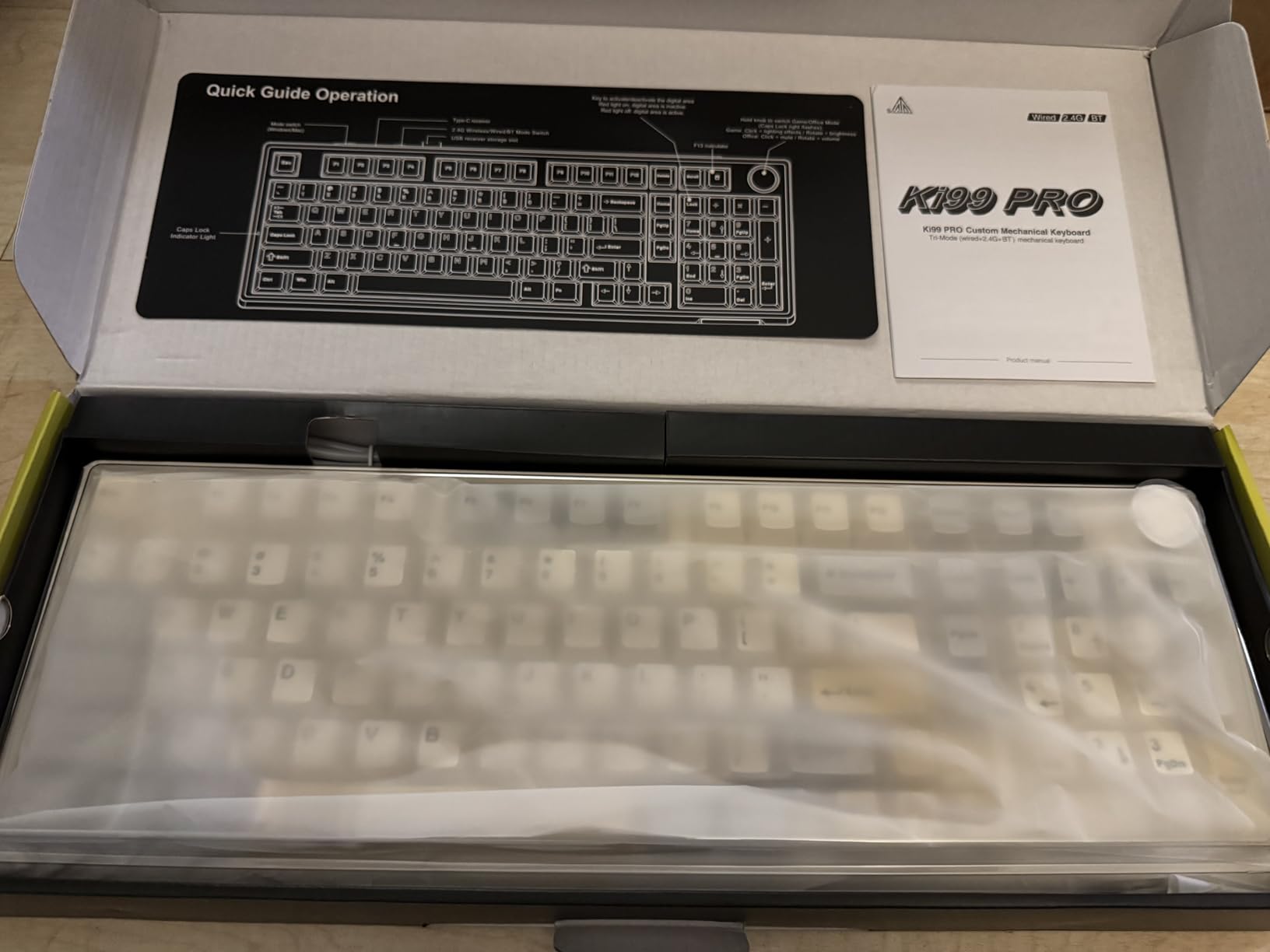 SOLAKAKA KI99 Pro 96% Wireless Mechanical Keyboard, RGB Gaming Keyboard, Hot-Swappable Pre-Lubed Switches, Gasket Structure Creamy Keyboards (Gradient-Black, Non-Silent Version) Customer Review SOLAKAKA KI99 Pro 96% Wireless Mechanical Keyboard, RGB Gaming Keyboard, Hot-Swappable Pre-Lubed Switches, Gasket Structure Creamy Keyboards (Gradient-Black, Non-Silent Version) - Customer Photo 3