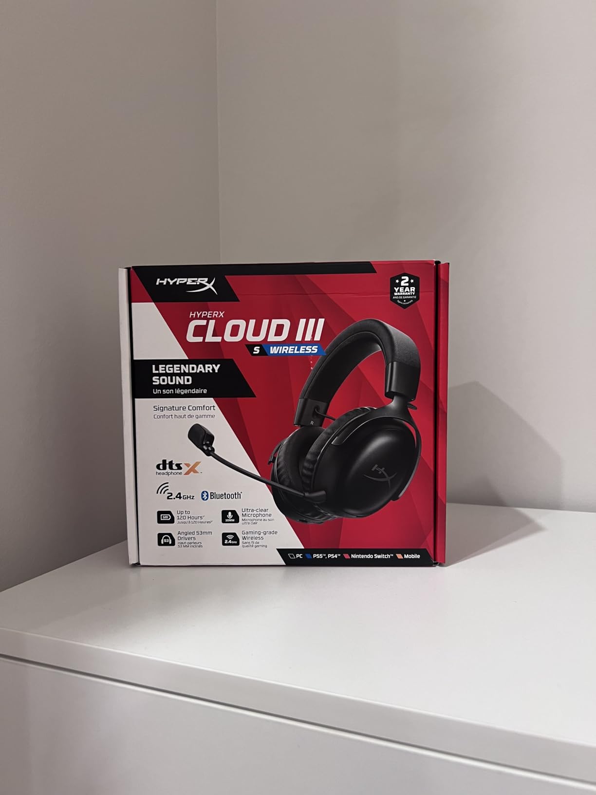 HyperX Cloud III S – Wireless Gaming Headset for Multi-Platform, 2.4GHz, Bluetooth, Battery Life up to 120 Hours 2.4GHz / 200 Hours Bluetooth, 53mm Angled Drivers, Detachable Mic – Black Customer Review HyperX Cloud III S – Wireless Gaming Headset for Multi-Platform, 2.4GHz, Bluetooth, Battery Life up to 120 Hours 2.4GHz / 200 Hours Bluetooth, 53mm Angled Drivers, Detachable Mic – Black - Customer Photo 1