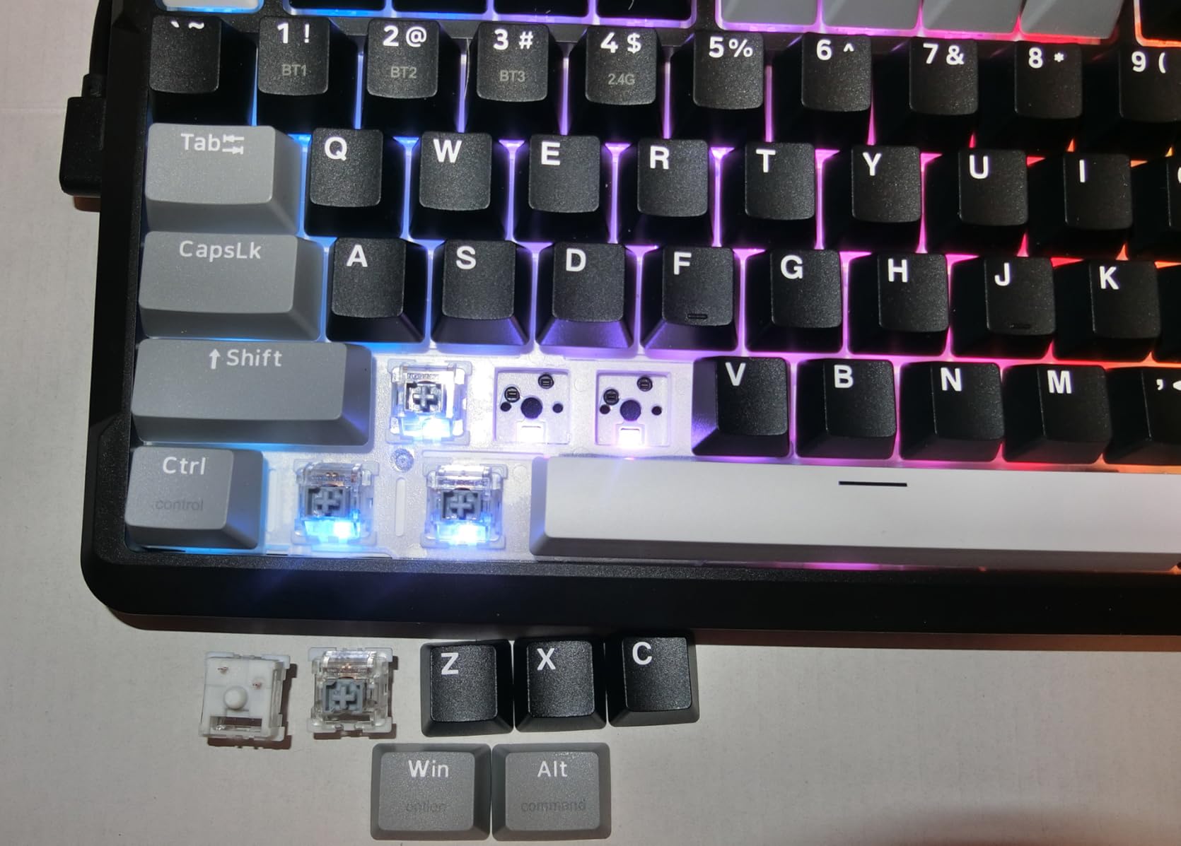 Redragon K742 Wireless Mechanical Gaming Keyboard with Knob, Bluetooth 5.0/2.4GHz/USB C Wired Creamy Keyboard with Number Pad for PC Computer, Hot Swappable RGB Backlits, Custom Linear Switch, Black Customer Review Redragon K742 Wireless Mechanical Gaming Keyboard with Knob, Bluetooth 5.0/2.4GHz/USB C Wired Creamy Keyboard with Number Pad for PC Computer, Hot Swappable RGB Backlits, Custom Linear Switch, Black - Customer Photo 1