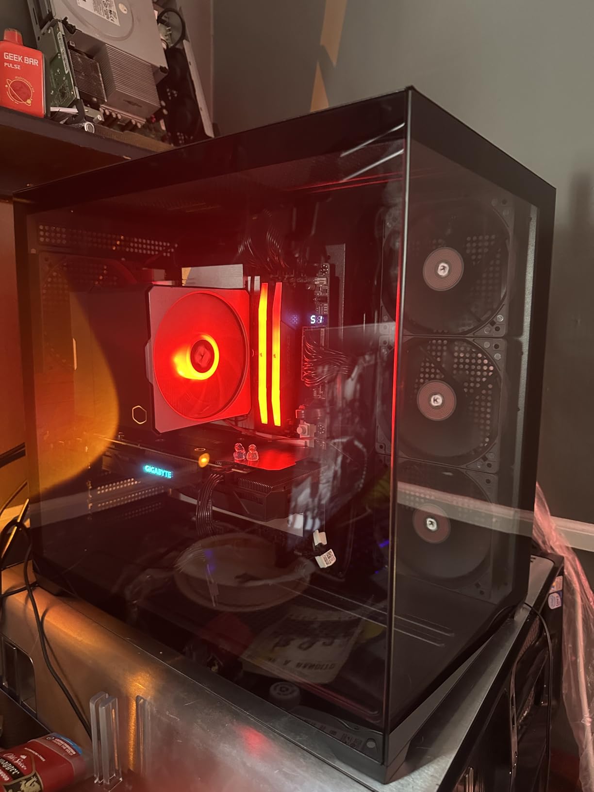 KEDIERS PC CASE ATX 4 Fans Pre-Installed, Type-C Mid Tower Computer Case with Full-View Dual Tempered Glass, Gaming PC Case,Black,K4 - Customer Photo 1