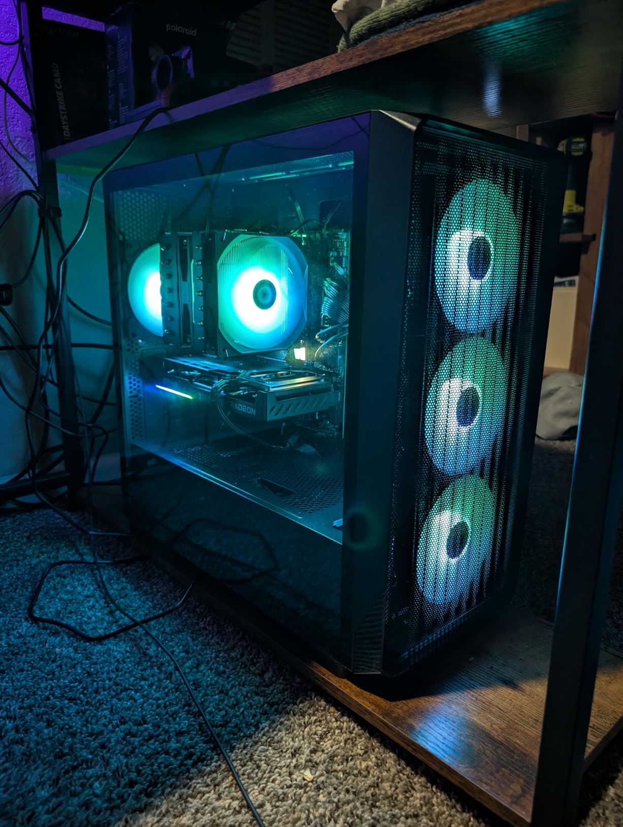 MONTECH X5M - Micro ATX Gaming PC Case, High Airflow, 4x120mm ARGB Fans Pre-Installed, Glass Side Panel, Carbon Fiber Print Accents, Black - Customer Photo 1