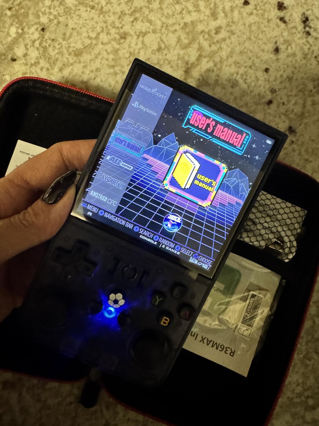 R36MAX Retro Handheld Game Console, 4.0 Inch IPS HD Screen Retro Gaming Console, Linux System, 30+Emulator Games Retro Game Console, 4000mAh Battery, Built-in 64G TF Card, Black Customer Review R36MAX Retro Handheld Game Console, 4.0 Inch IPS HD Screen Retro Gaming Console, Linux System, 30+Emulator Games Retro Game Console, 4000mAh Battery, Built-in 64G TF Card, Black - Customer Photo 4