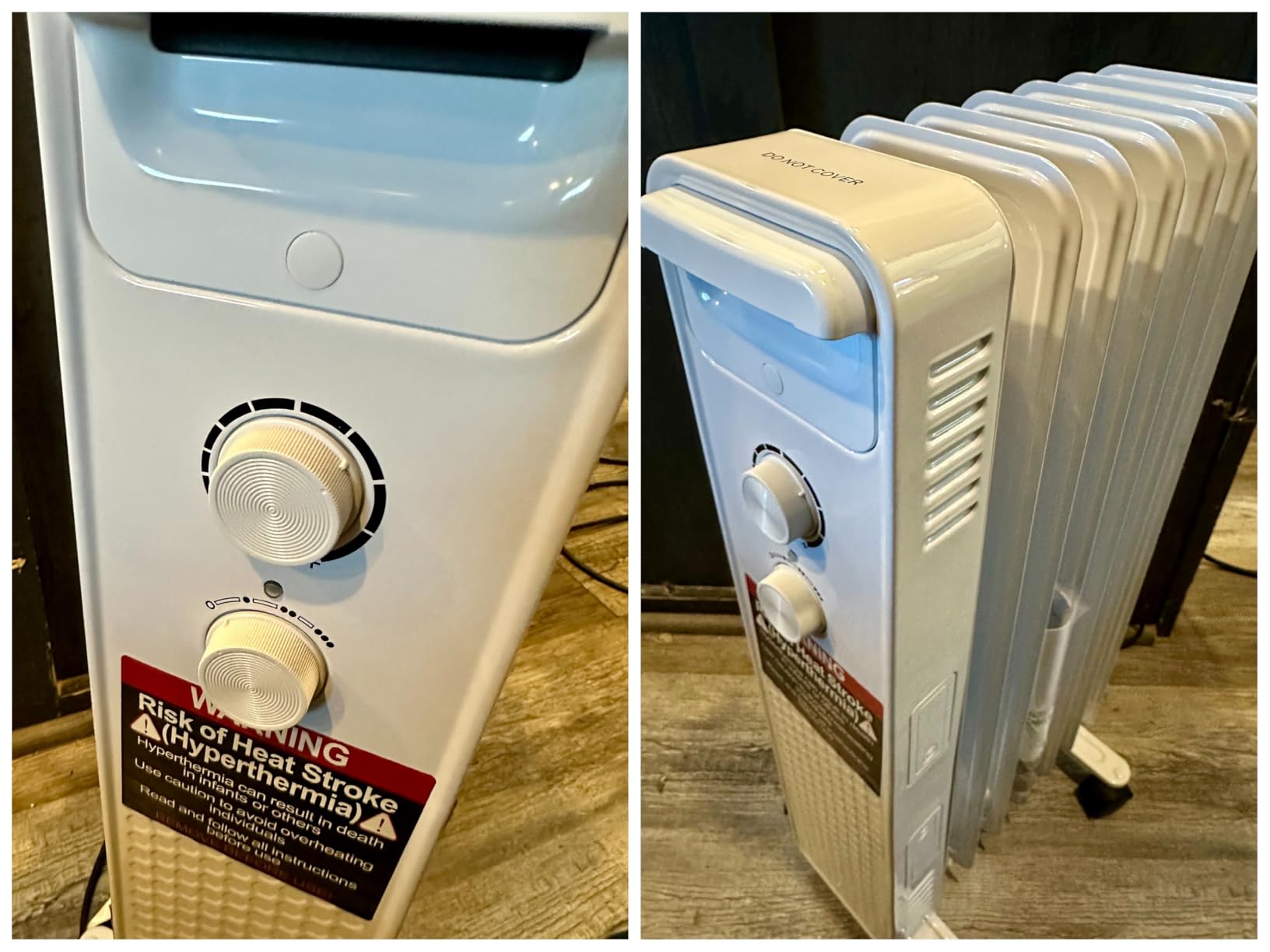 Portable Electric Radiator Heater, Space Oil Filled Heaters with 3 Heat Settings, Adjustable Thermostat, Overheat & Tip-Over Protection For Indoor Use,1500W (Black) - Customer Photo 4