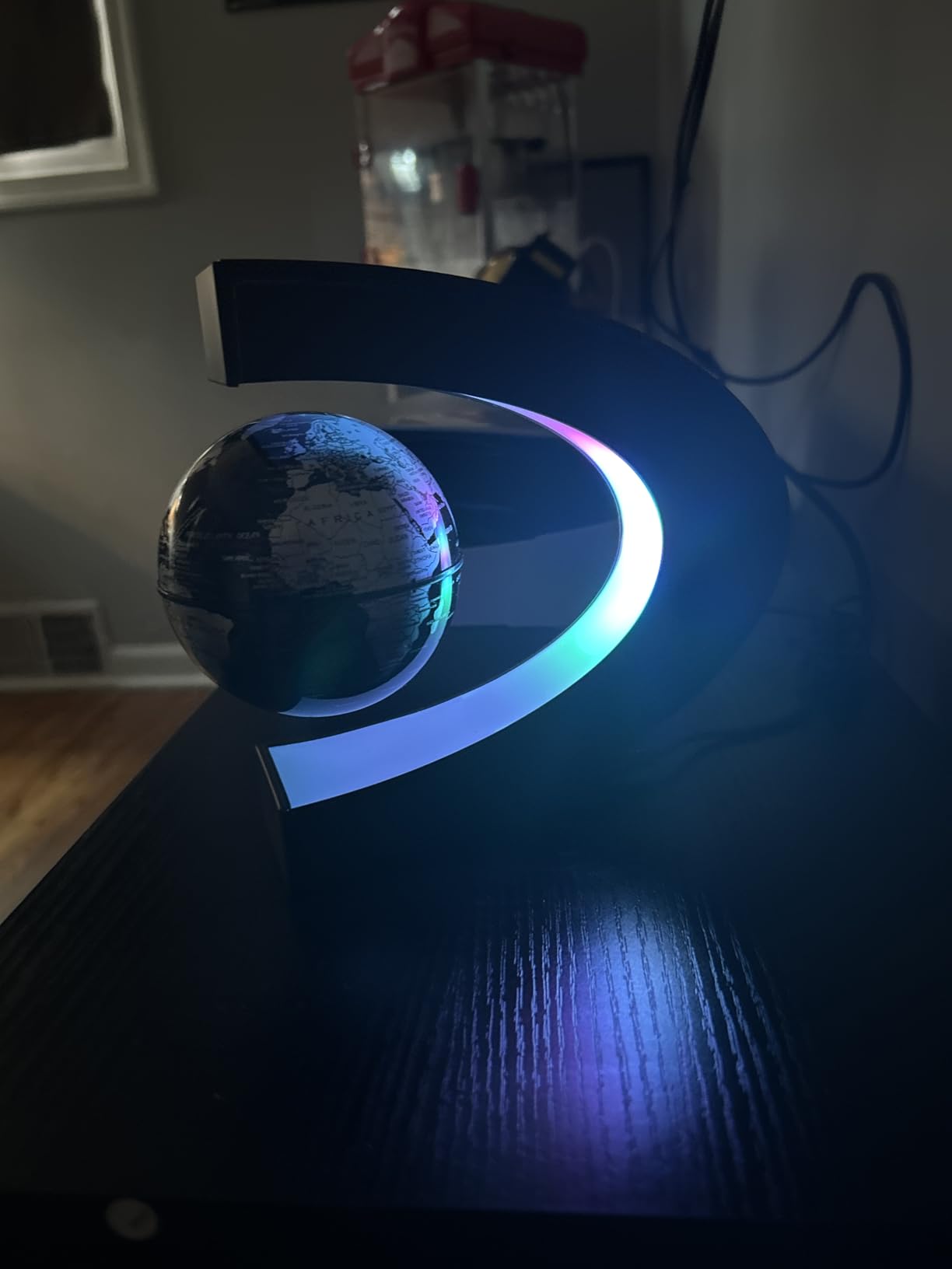Magnetic Levitating Globe with LED Light, Cool Tech Gift for Men Father Boys and Girls , Birthday Gifts for Kids, Floating Globes World Desk Gadget Decor in Office Home/Display Frame Stand Customer Review Magnetic Levitating Globe with LED Light, Cool Tech Gift for Men Father Boys and Girls , Birthday Gifts for Kids, Floating Globes World Desk Gadget Decor in Office Home/Display Frame Stand - Customer Photo 2