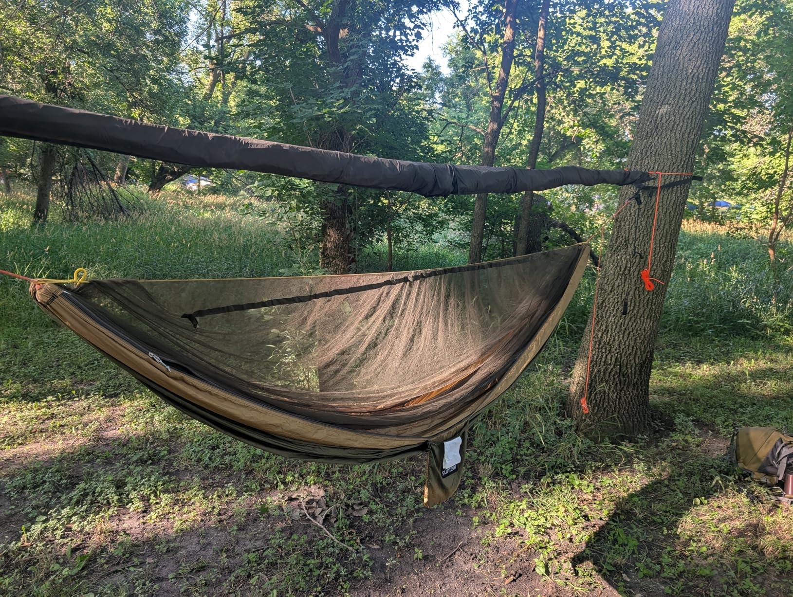 Sunyear Camping Hammock, Portable Single & Double Hammock with Net, 2 Person Hammock Tent with 2 * 10ft Straps, Best for Outdoor Hiking Survival Travel Customer Review Sunyear Camping Hammock, Portable Single & Double Hammock with Net, 2 Person Hammock Tent with 2 * 10ft Straps, Best for Outdoor Hiking Survival Travel - Customer Photo 2