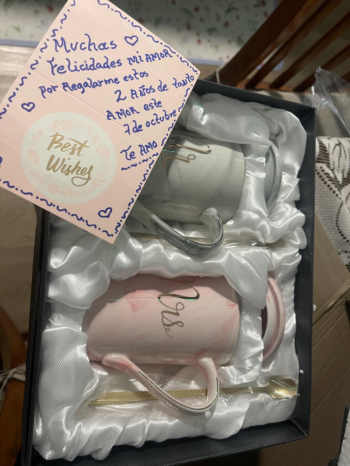 Jumway Mr and Mrs Coffee Mugs - Wedding Gifts for Bride and Groom - Gifts for Bridal Shower Engagement Wedding and Married Couples Anniversary - Ceramic Marble Cups 14 Oz Pink Customer Review Jumway Mr and Mrs Coffee Mugs - Wedding Gifts for Bride and Groom - Gifts for Bridal Shower Engagement Wedding and Married Couples Anniversary - Ceramic Marble Cups 14 Oz Pink - Customer Photo 1