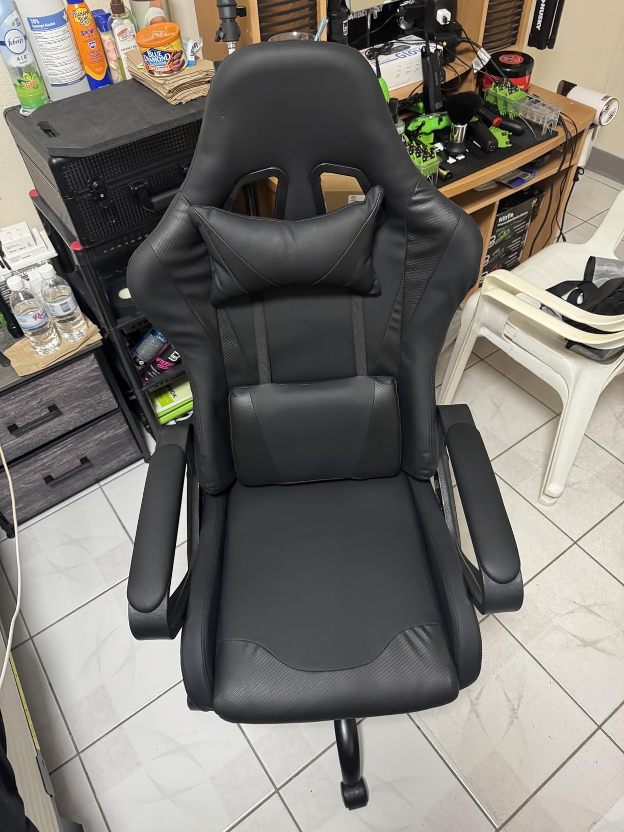 BestOffice High-Back Gaming Chair PC Office Chair Computer Racing Chair PU Desk Task Chair Ergonomic Executive Swivel Rolling Chair with Lumbar Support for Back Pain Women, Men,White Customer Review BestOffice High-Back Gaming Chair PC Office Chair Computer Racing Chair PU Desk Task Chair Ergonomic Executive Swivel Rolling Chair with Lumbar Support for Back Pain Women, Men,White - Customer Photo 1