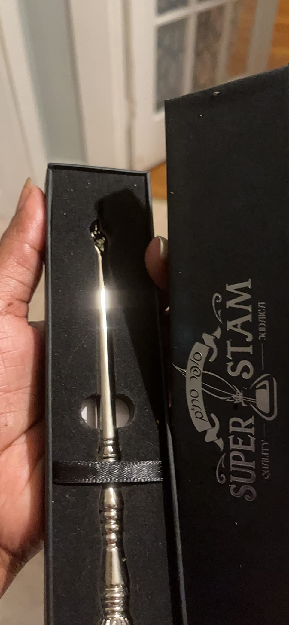 SUPER STAM Torah Book Pointer Yad Hand Pointer Silver Finish Great bar bat Mitzvah Gift 13cm with a 20cm Bead Charm in Gift Box(L) Customer Review SUPER STAM Torah Book Pointer Yad Hand Pointer Silver Finish Great bar bat Mitzvah Gift 13cm with a 20cm Bead Charm in Gift Box(L) - Customer Photo 1