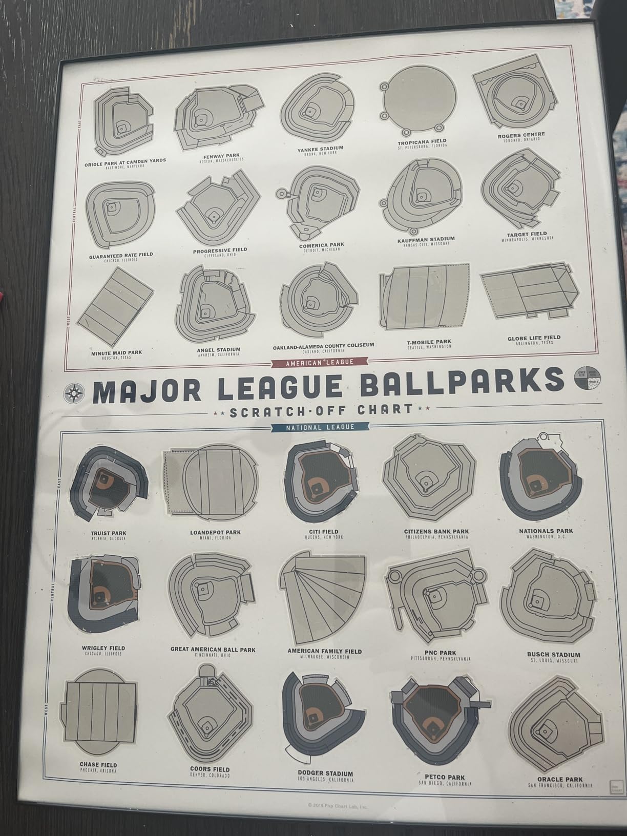 Pop Chart | Major League Ballparks Scratch-Off Poster | 12 Pop Chart | Major League Ballparks Scratch-Off Poster | 12
